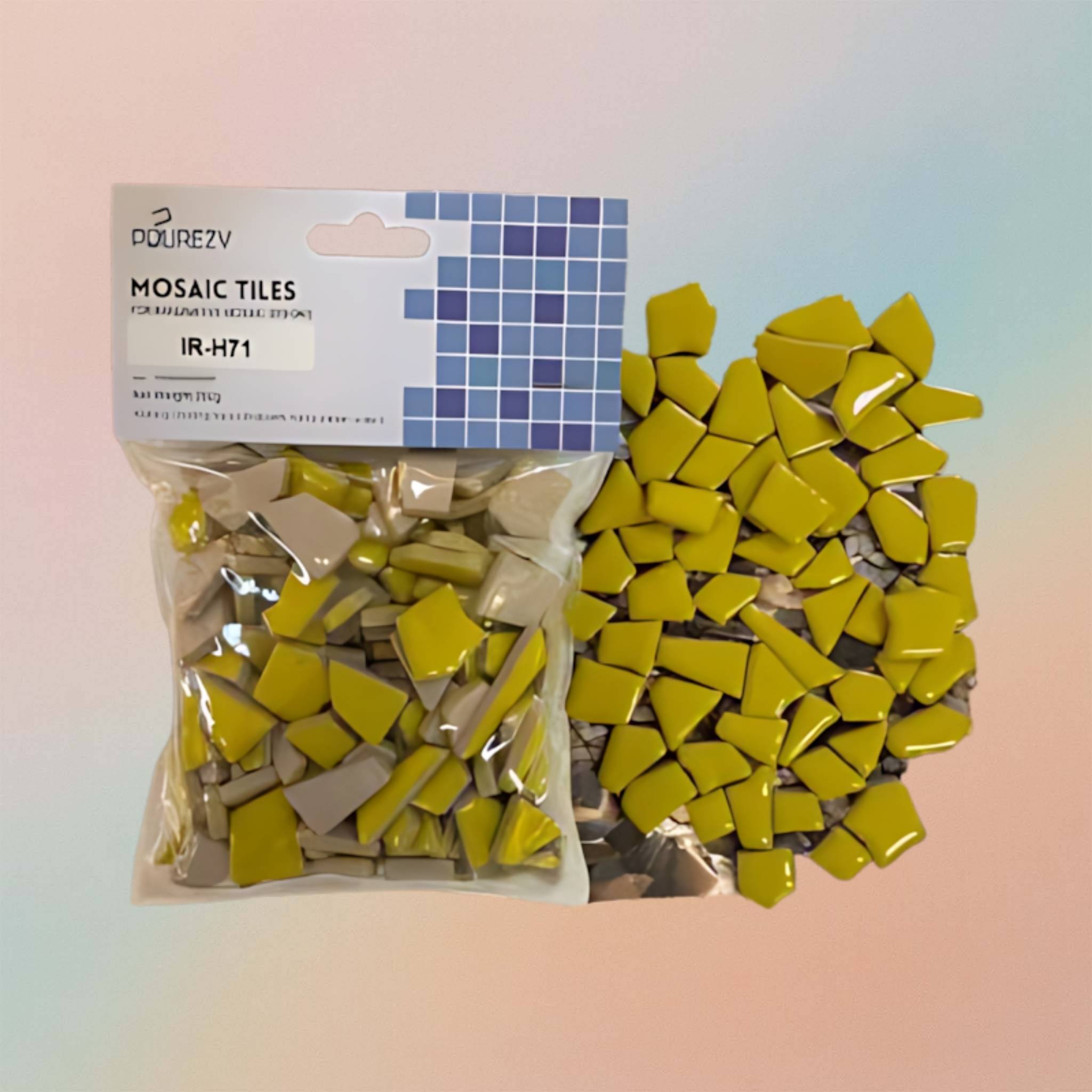 Mosaic Tiles Ceramic Irregular Shape -Yellow