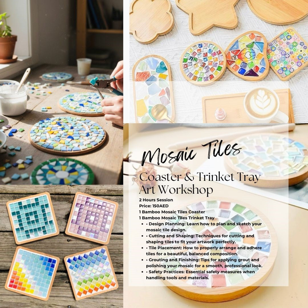 Mosaic Tiles Coaster & Trinket Tray Art Workshop.