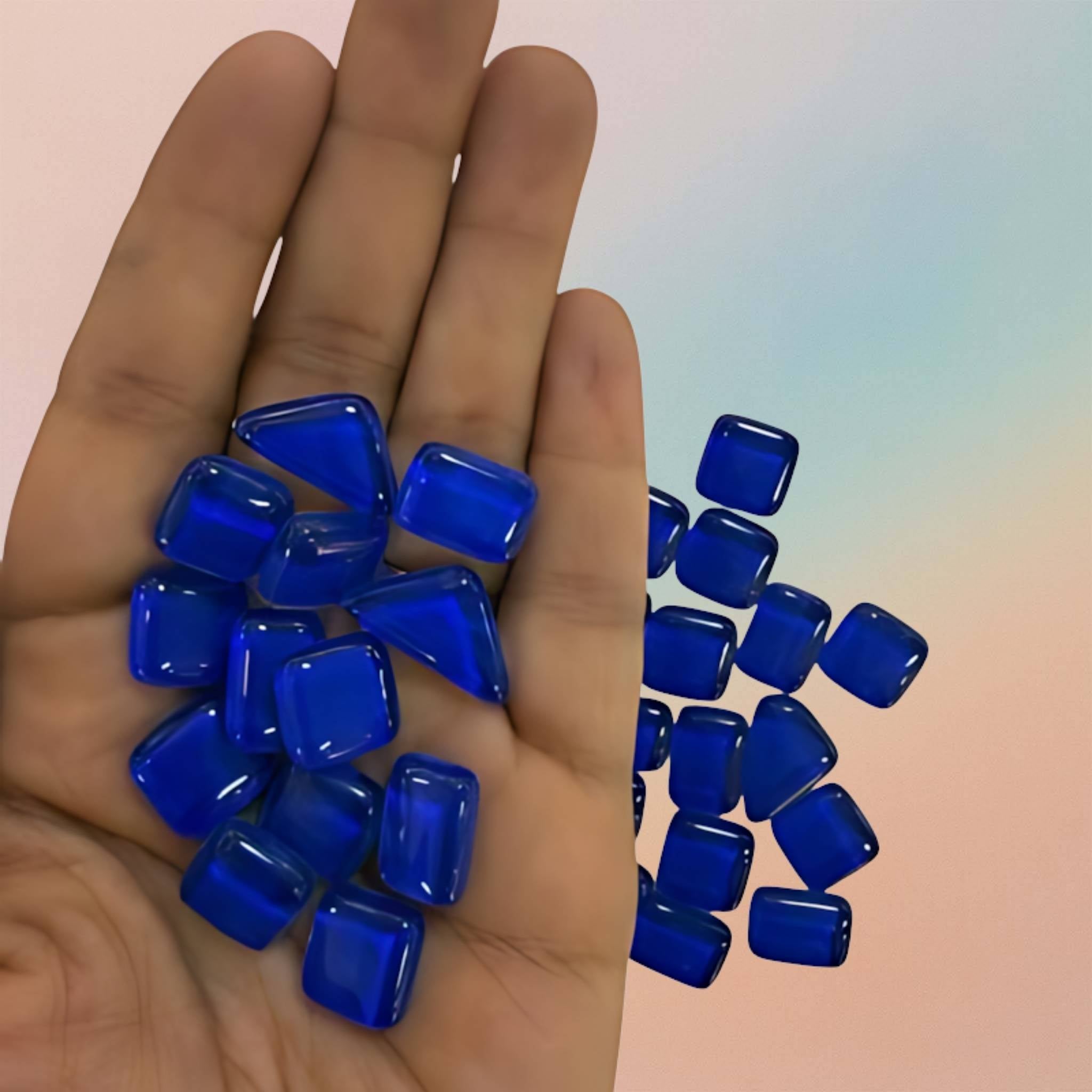 Mosaic Tiles Crystal Glass Triangle, Rectangle, Square Glossy - RoyalBlue