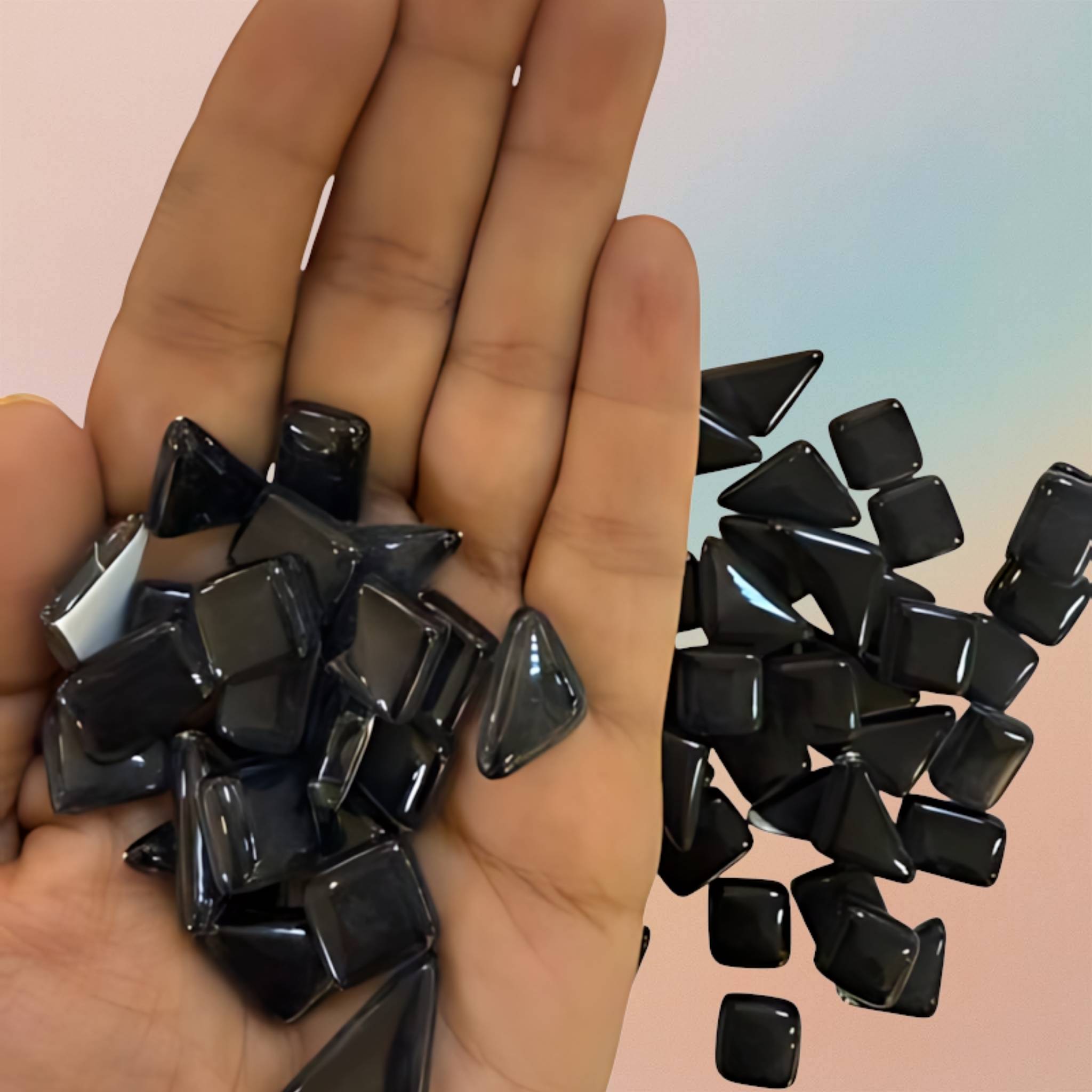 Mosaic Tiles Crystal Glass Triangle, Rectangle, Square Glossy – Black