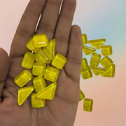 Mosaic Tiles Crystal Glass Triangle, Rectangle, Square Glossy - Lemon Yellow