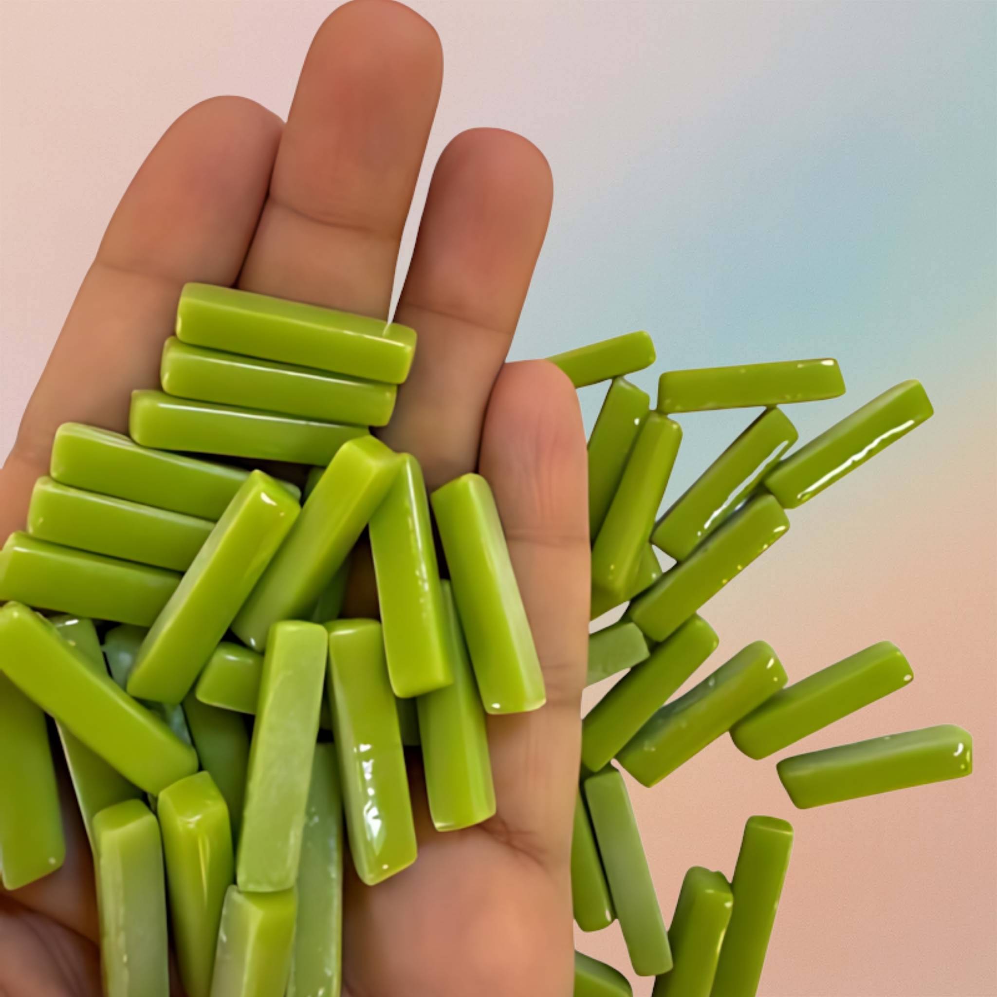 Mosaic Tiles Sweetee Glass Rectangle Glossy - Green