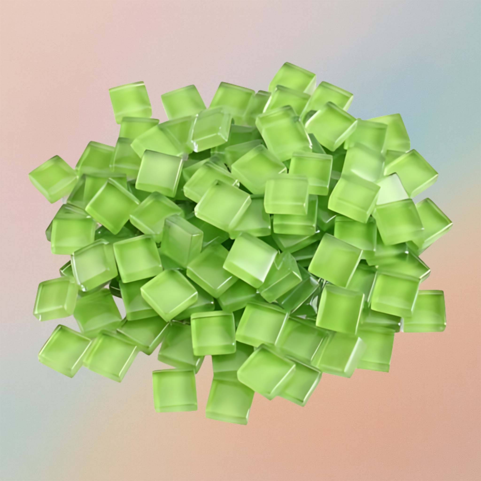 Mosaic Tiles For DIY Art Crafts Crystal Glass Square - Green