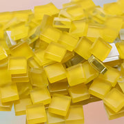 Mosaic Tiles Crystal Glass Square Glossy - Lemon Yellow