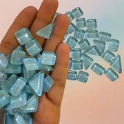 Mosaic Tiles Crystal Glass Multi Size Glossy - Light Blue