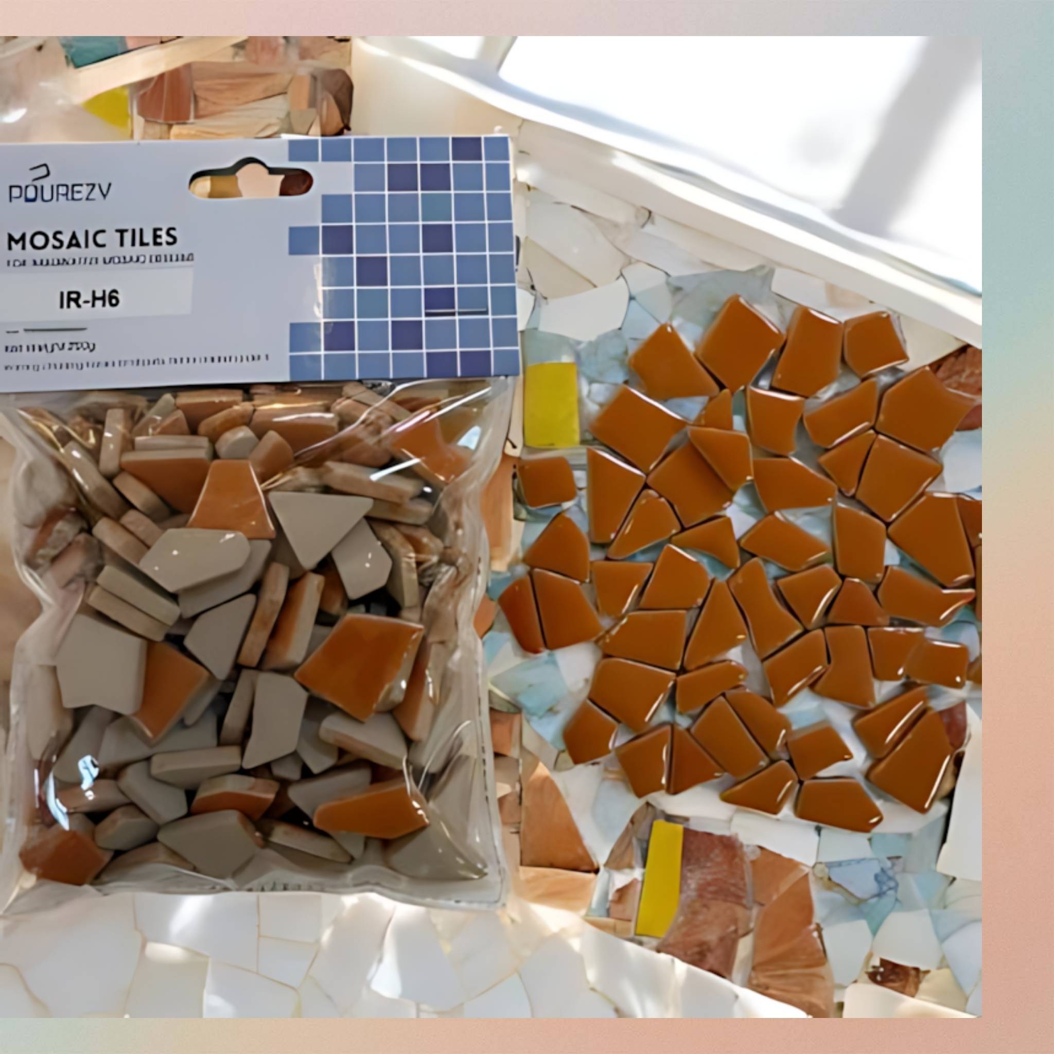 Mosaic Tiles Ceramic Irregular Shape - Orange