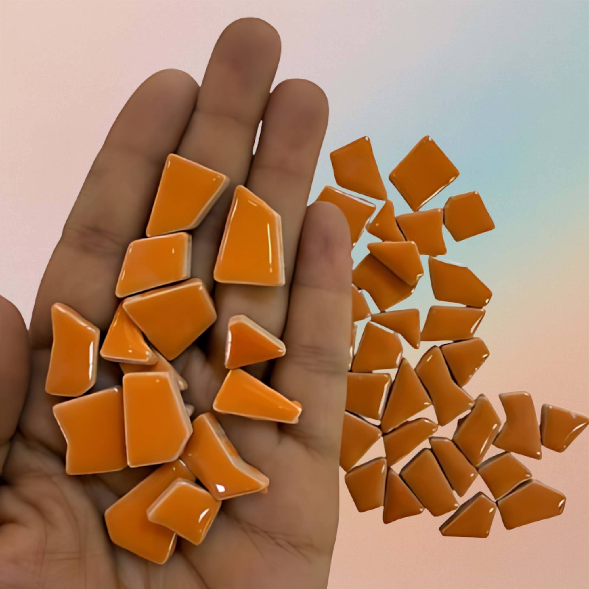 Mosaic Tiles Ceramic Irregular Shape - Orange