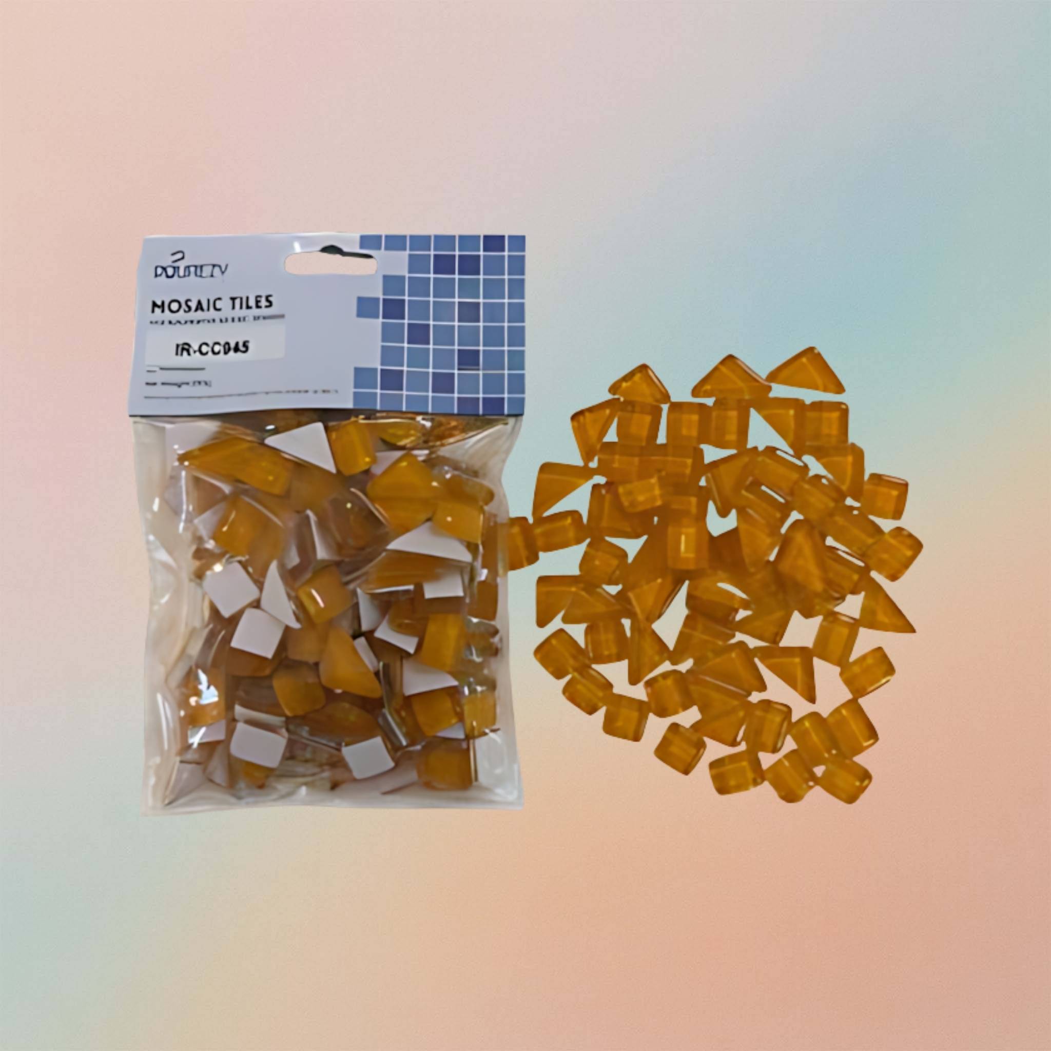 Mosaic Tiles Crystal Glass Multi Size Glossy - Orange