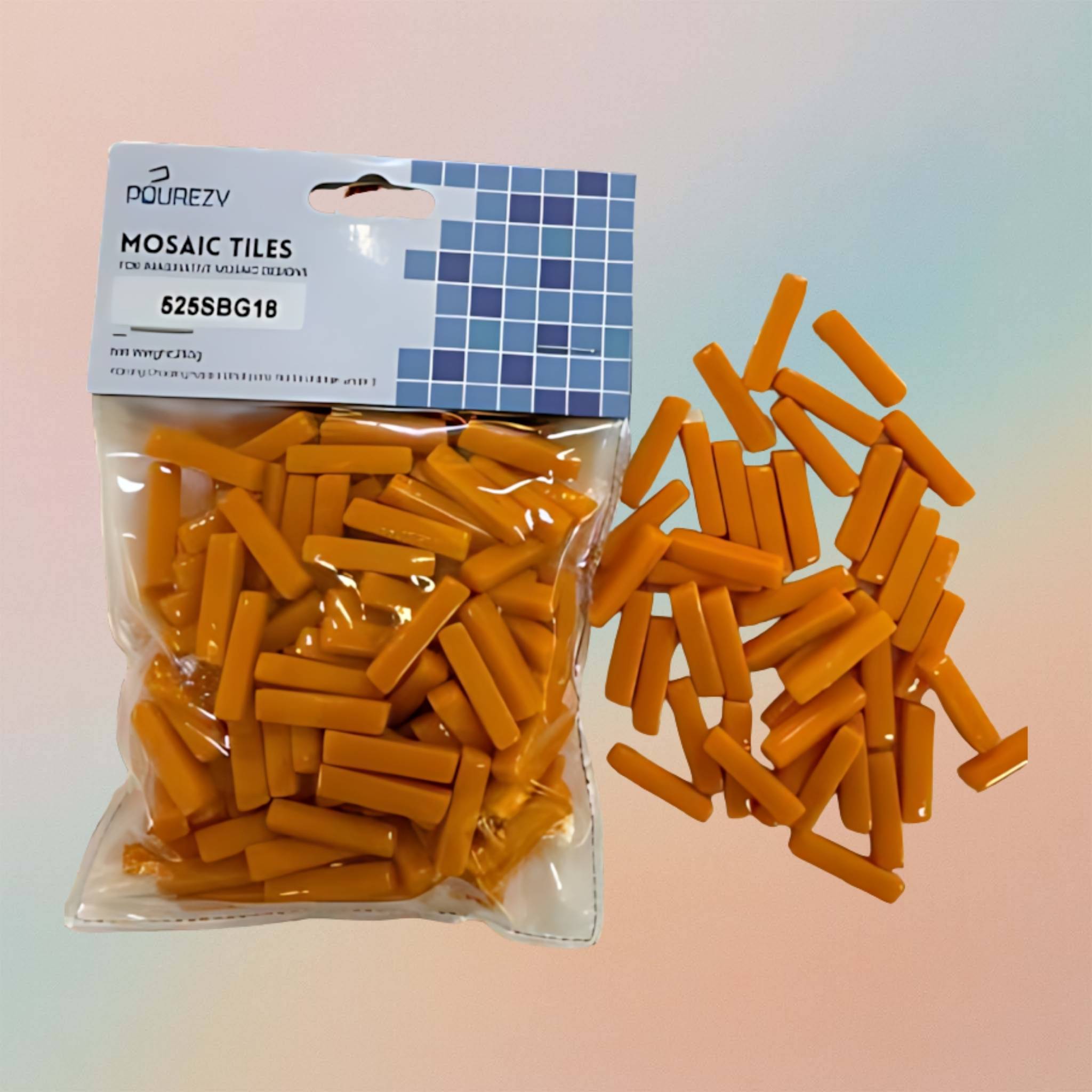 Mosaic Tiles Sweetee Glass Rectangle Glossy -Tangerine