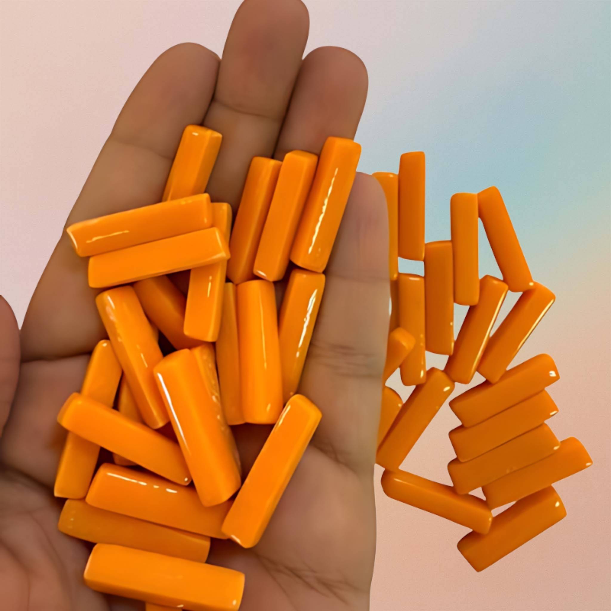 Mosaic Tiles Sweetee Glass Rectangle Glossy -Tangerine