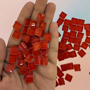 Mosaic Tiles Crystal Glass Square Glossy - Red