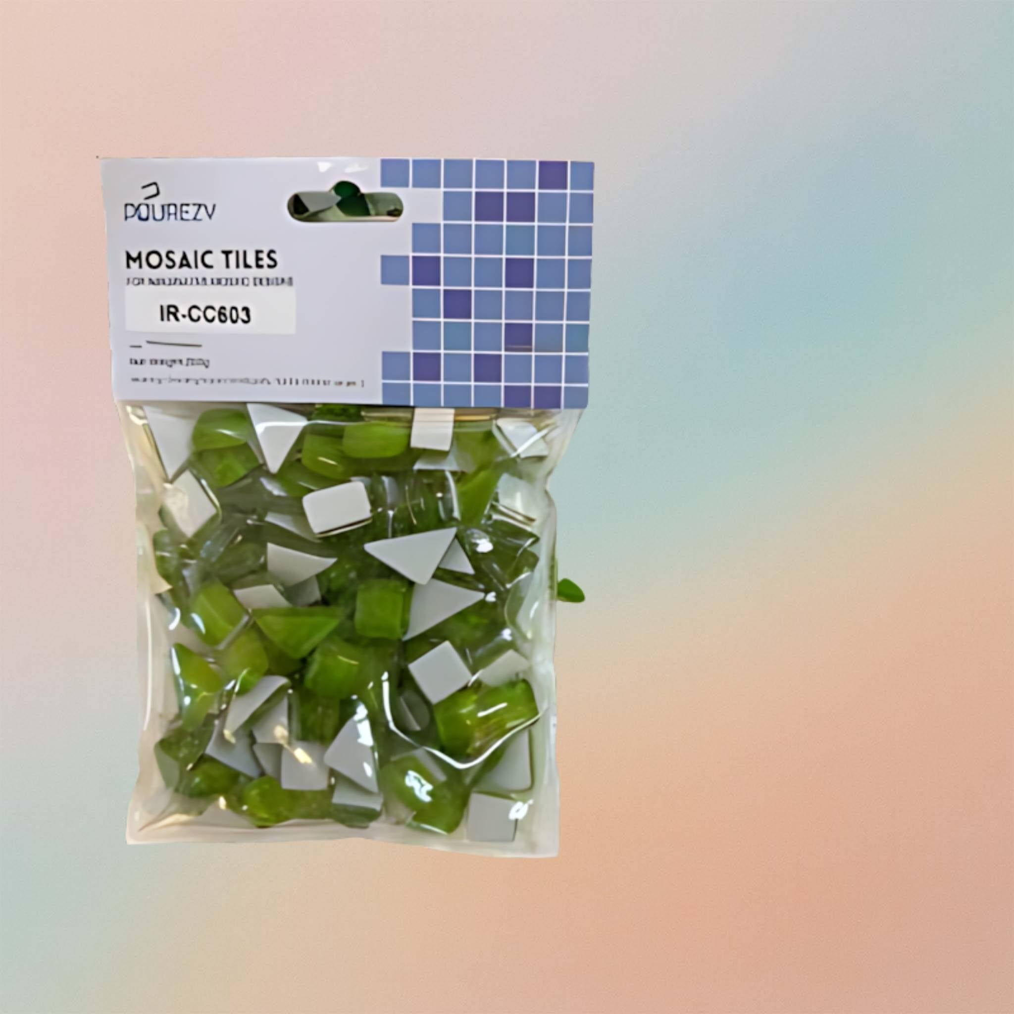 Mosaic Tiles For DIY Projects Crystal Glass Multi Size - Green