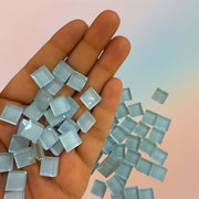 بلاط فسيفساء لمشاريع "اصنعها بنفسك" - مربع زجاجي كريستالي - أزرق مخضر فاتح