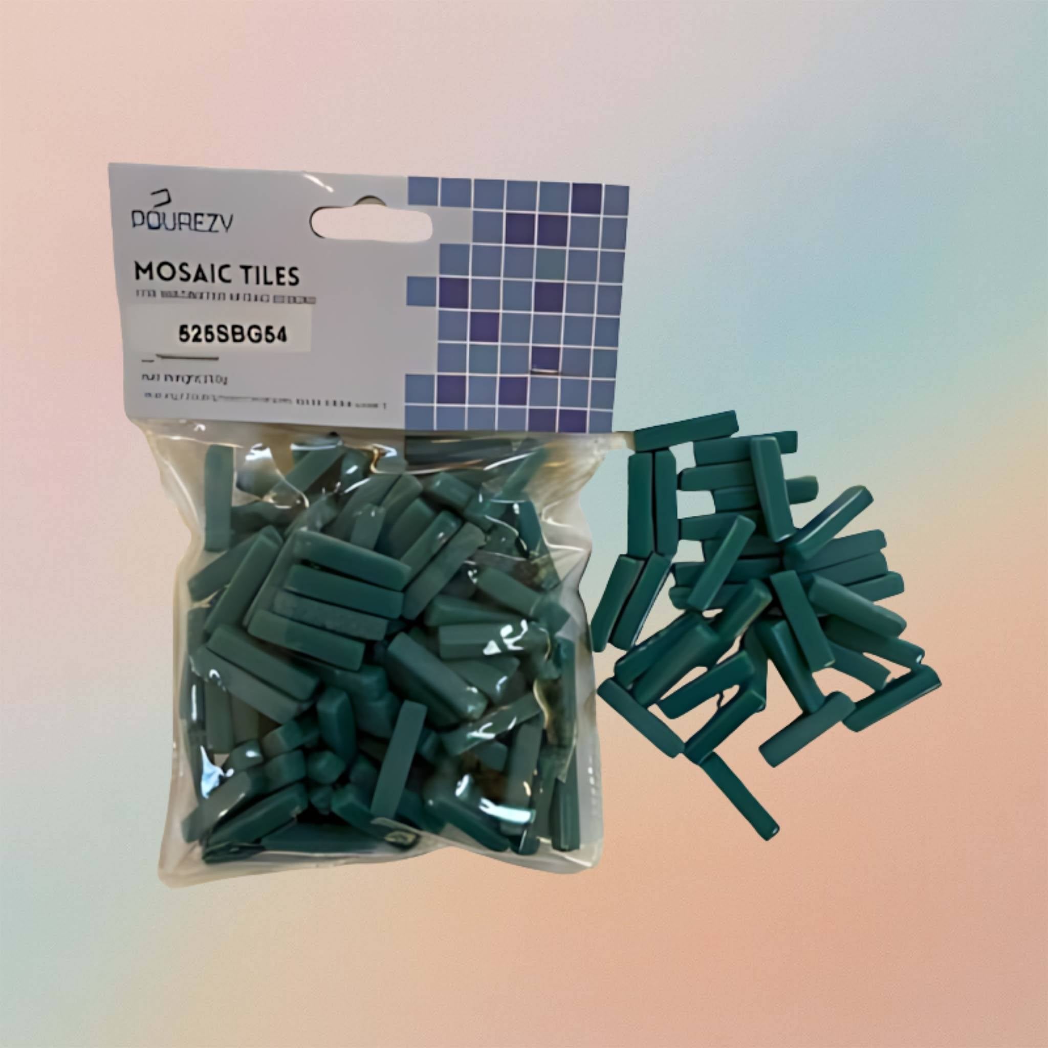 Mosaic tiles Sweetee Glass Rectangular Glossy - Teal