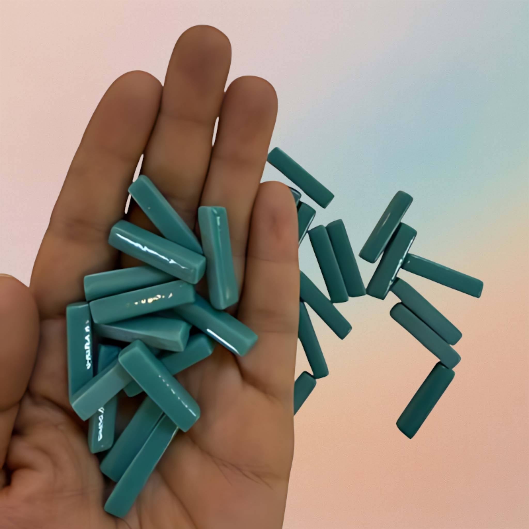 Mosaic tiles Sweetee Glass Rectangular Glossy - Teal