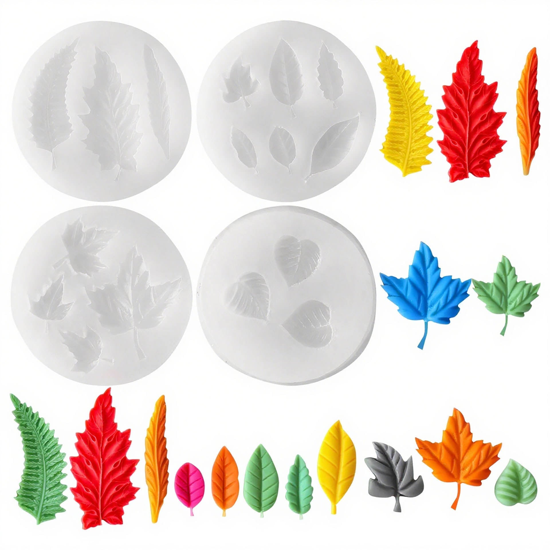 Fern Leaves 3 Cavity Mould For Candle, Resin, Gypsum & Art Crafts Making Silicone Mold