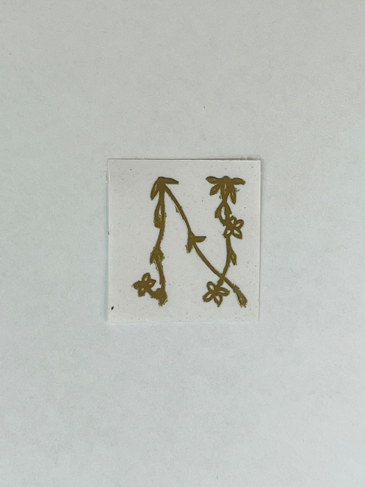 Alphabet Floral Stem Metal Sticker