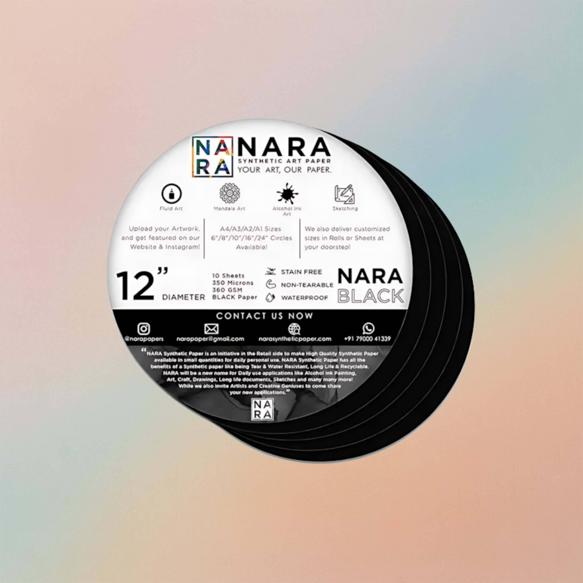 Nara Black 12” Diameter Circle 350 Microns