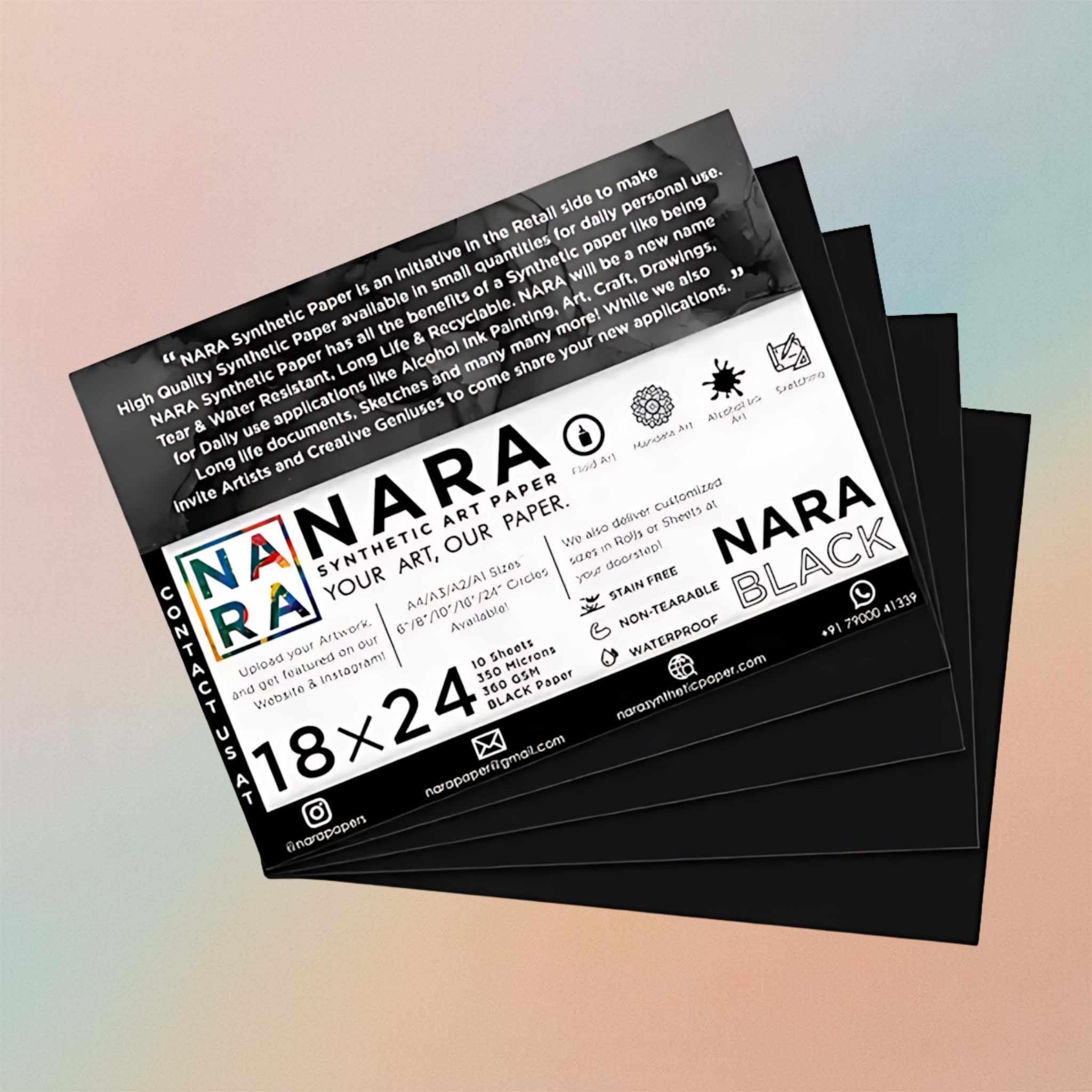 Nara Black 18” X 24” 350 Microns