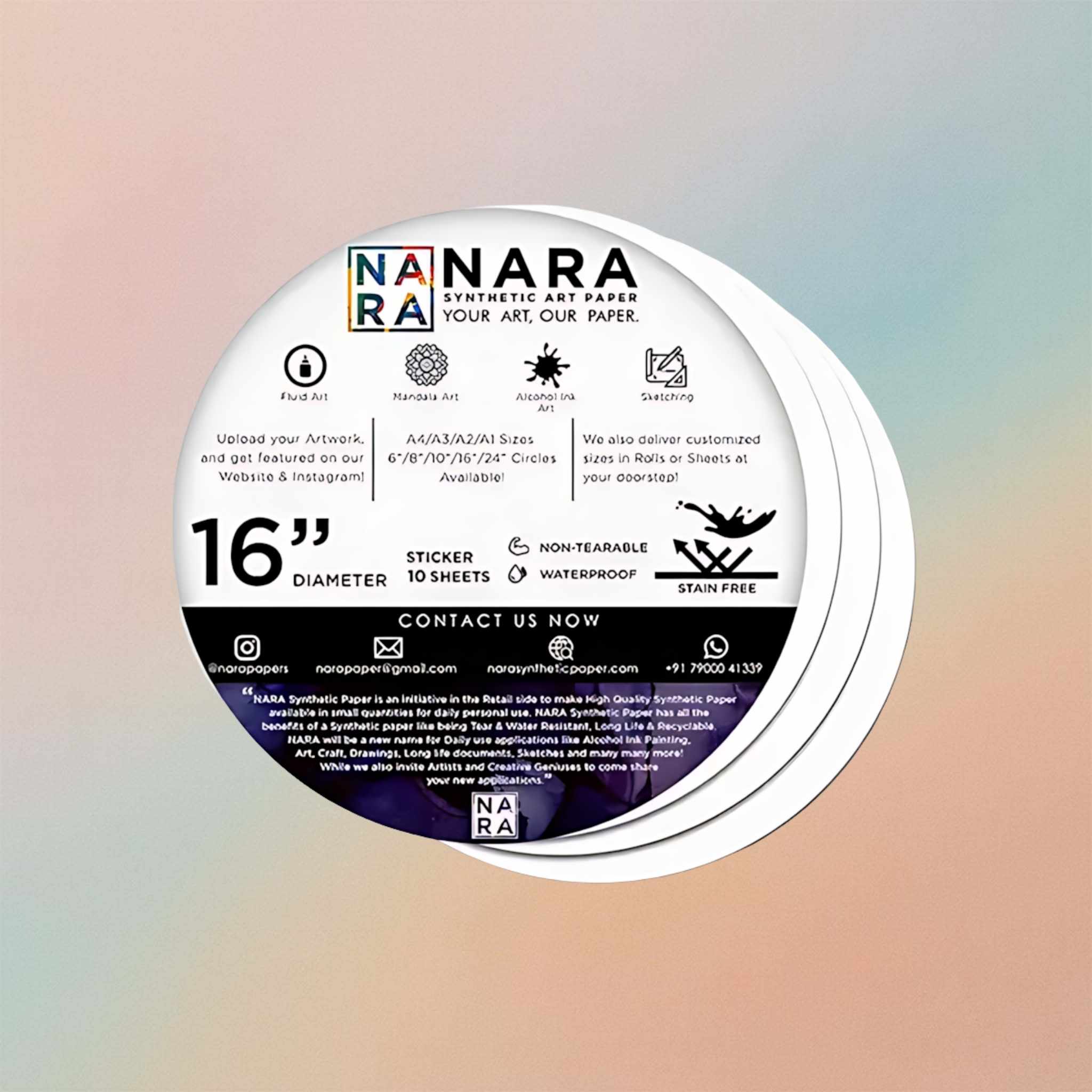 Nara  Stickers 16” Diameter Circle