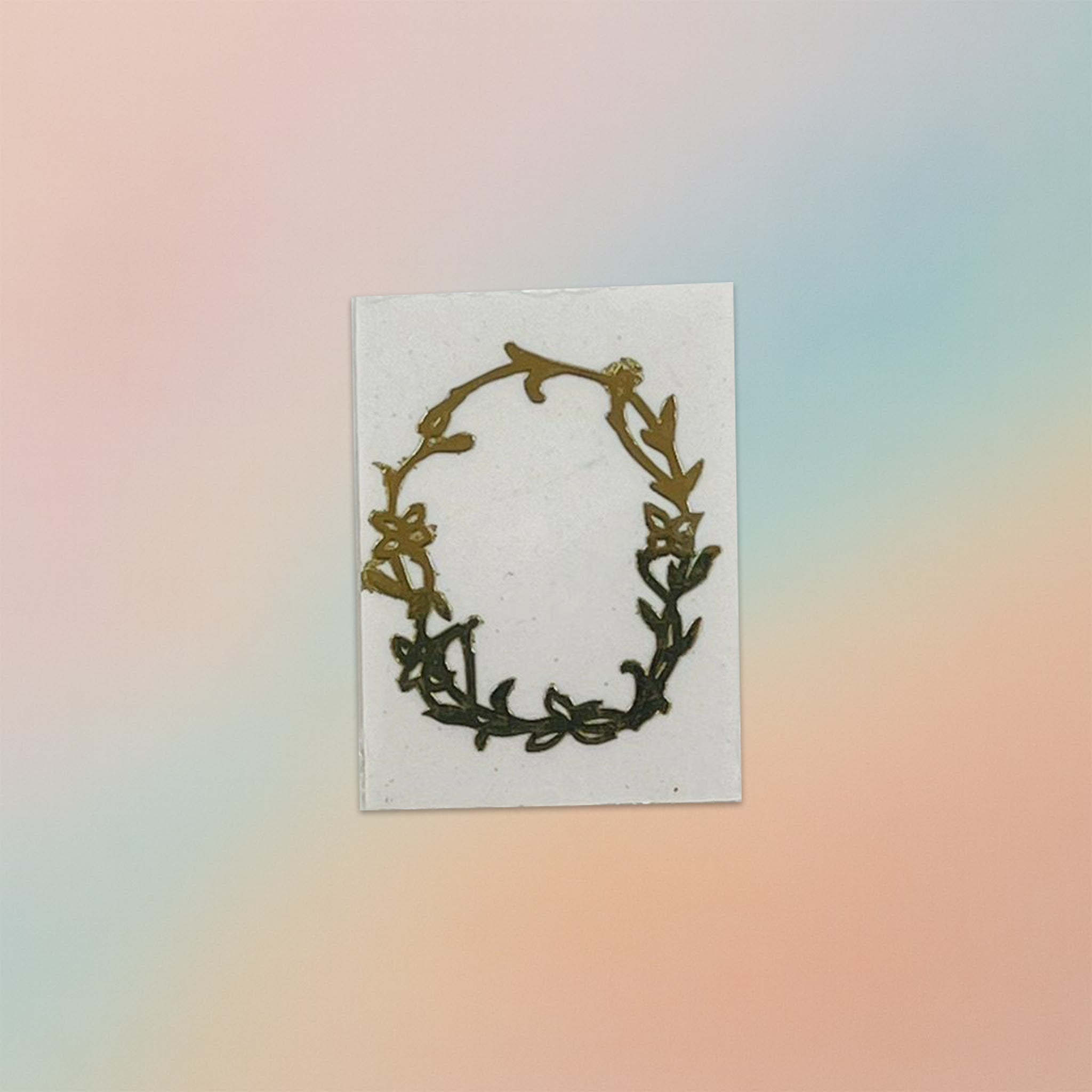Alphabet Floral Stem Metal Sticker