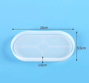 Oval Shape Coaster Tray Mould For Resin, Gypsum & Art Crafts Making Silicone Mold