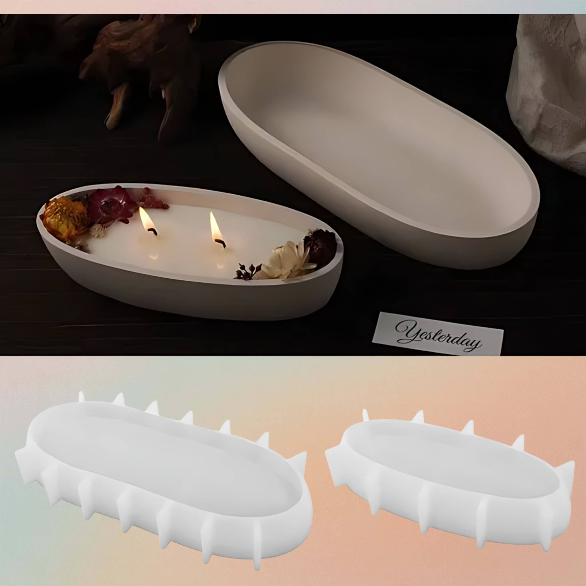 Oval Storage Bowl Tray Candle Jar Silicon Mold Flower Pot