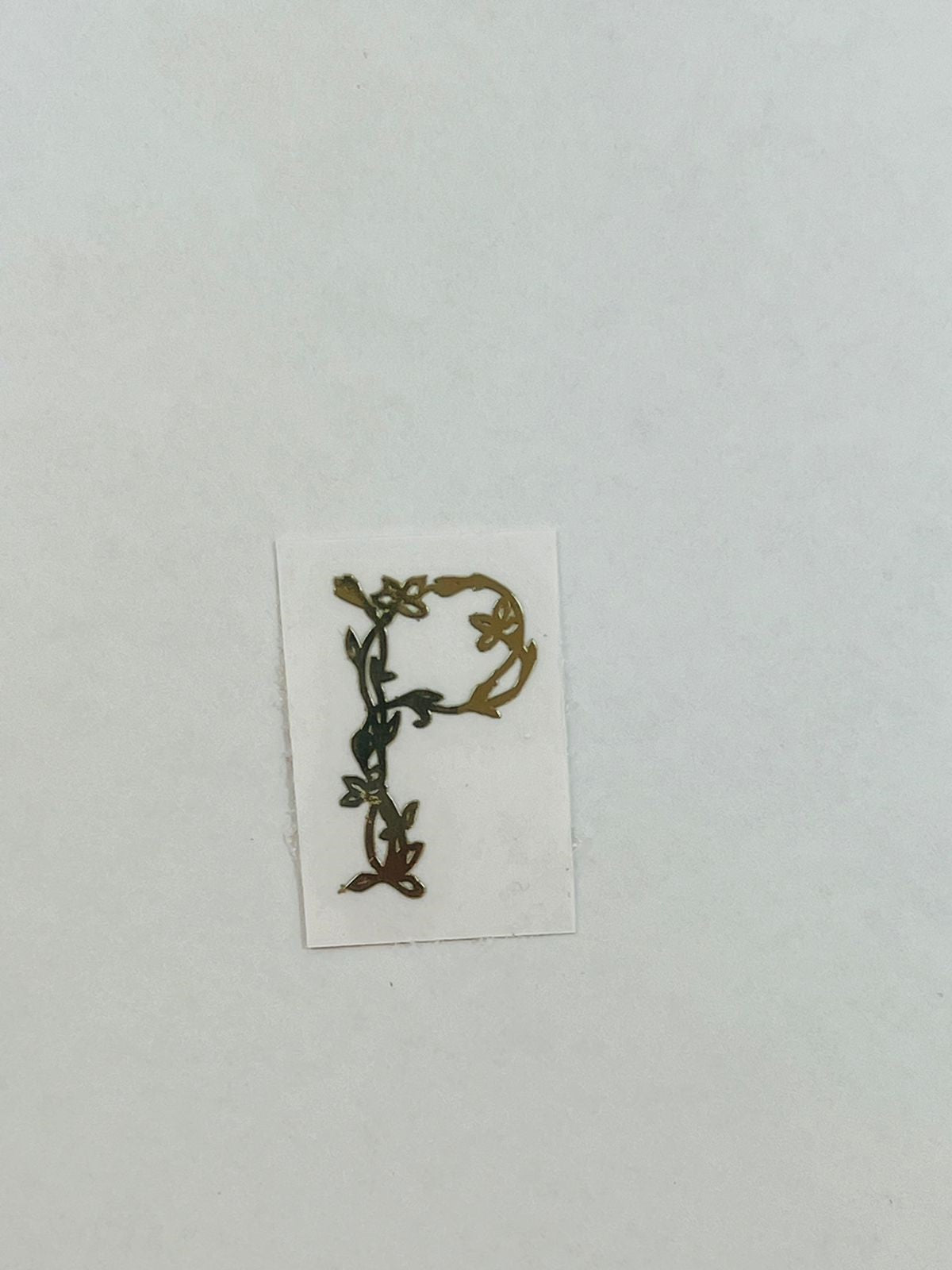 Alphabet Floral Stem Metal Sticker