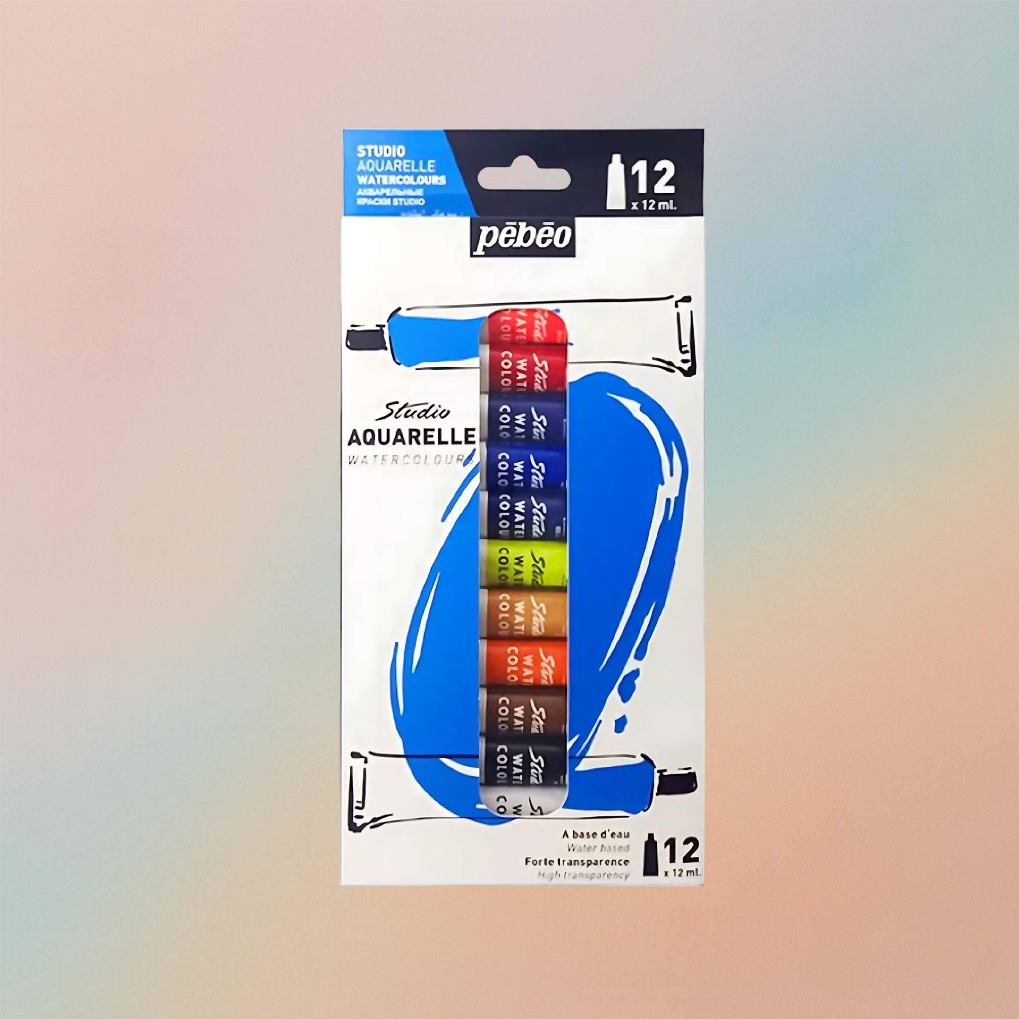 Pebeo Premium Color Watercolor Paint Set - 12ml 12Tubes