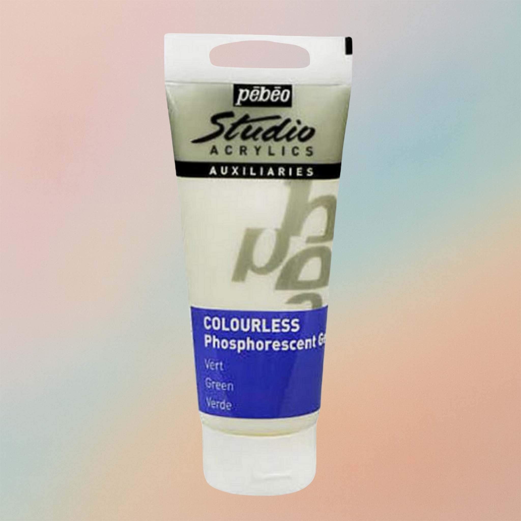 Pebeo Studio Acrylic Paint Auxiliaries Glow In The Dark 100ml Cobalt Green