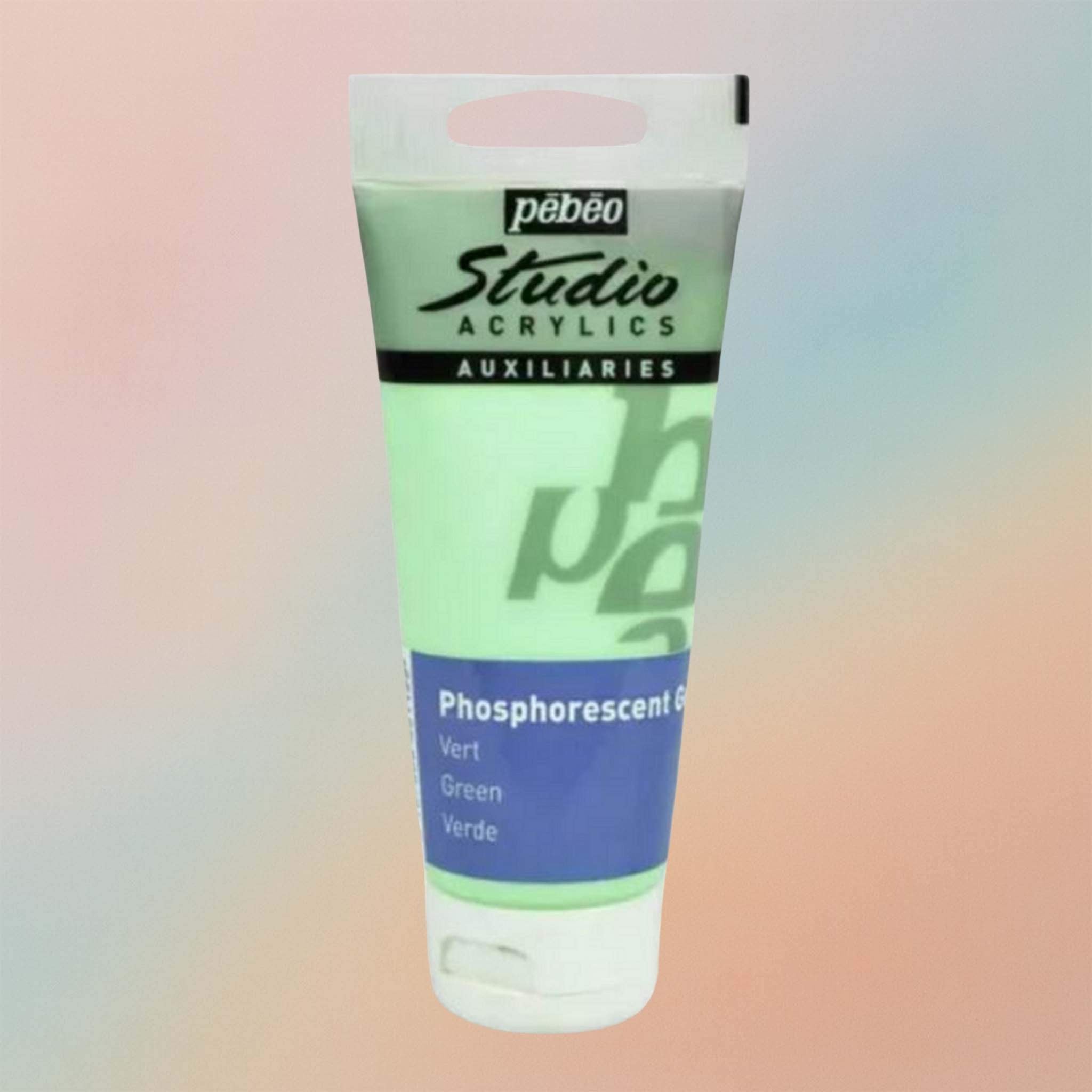 Pebeo Studio Acrylic Paint Auxiliaries Glow In The Dark 100ml Green