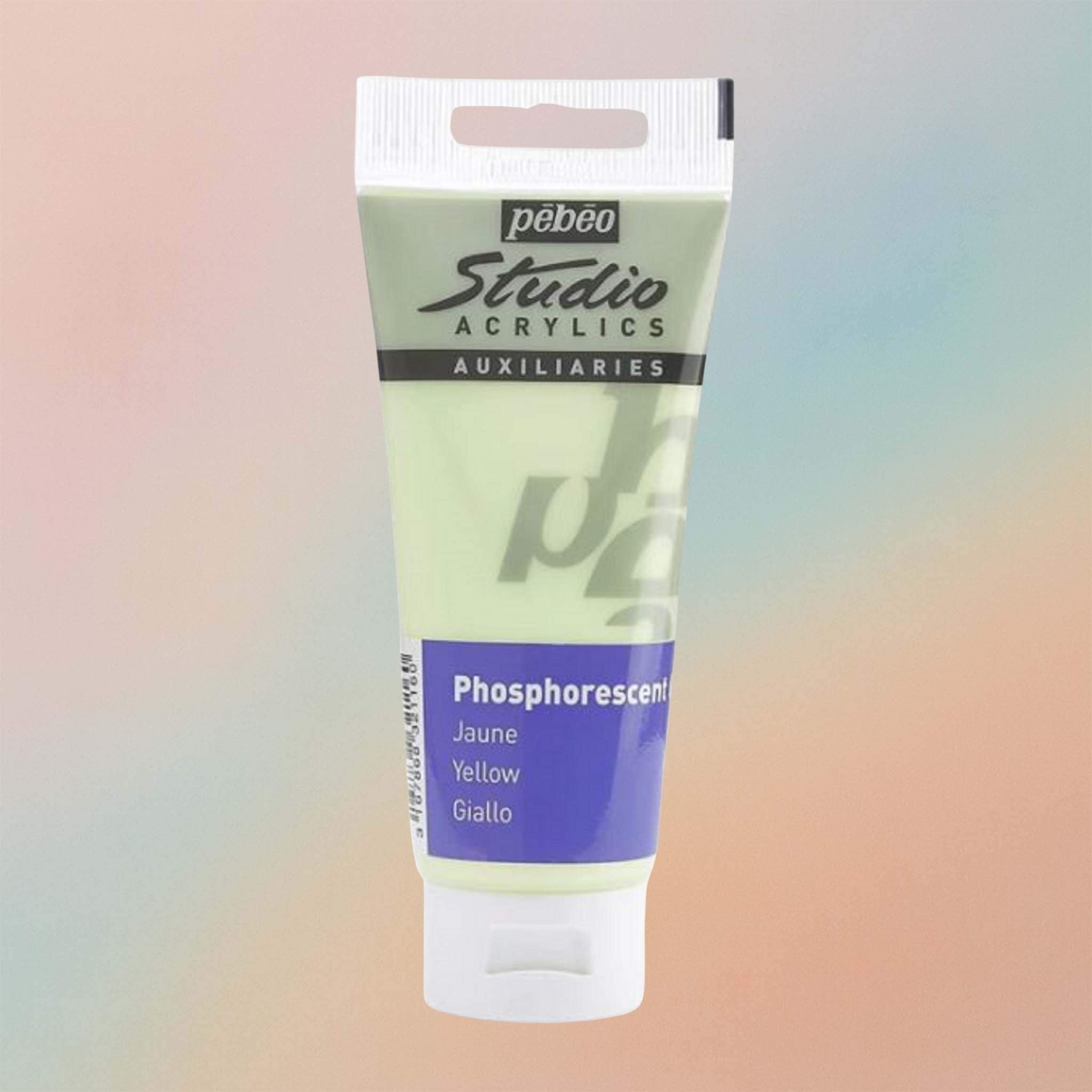 Pebeo Studio Acrylic Paint Auxiliaries Glow In The Dark 100ml Yellow