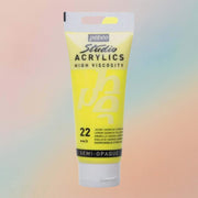 Pebeo Studio Acrylic Paint High Viscosity 100ml Lemon Cadmium Yellow Hue