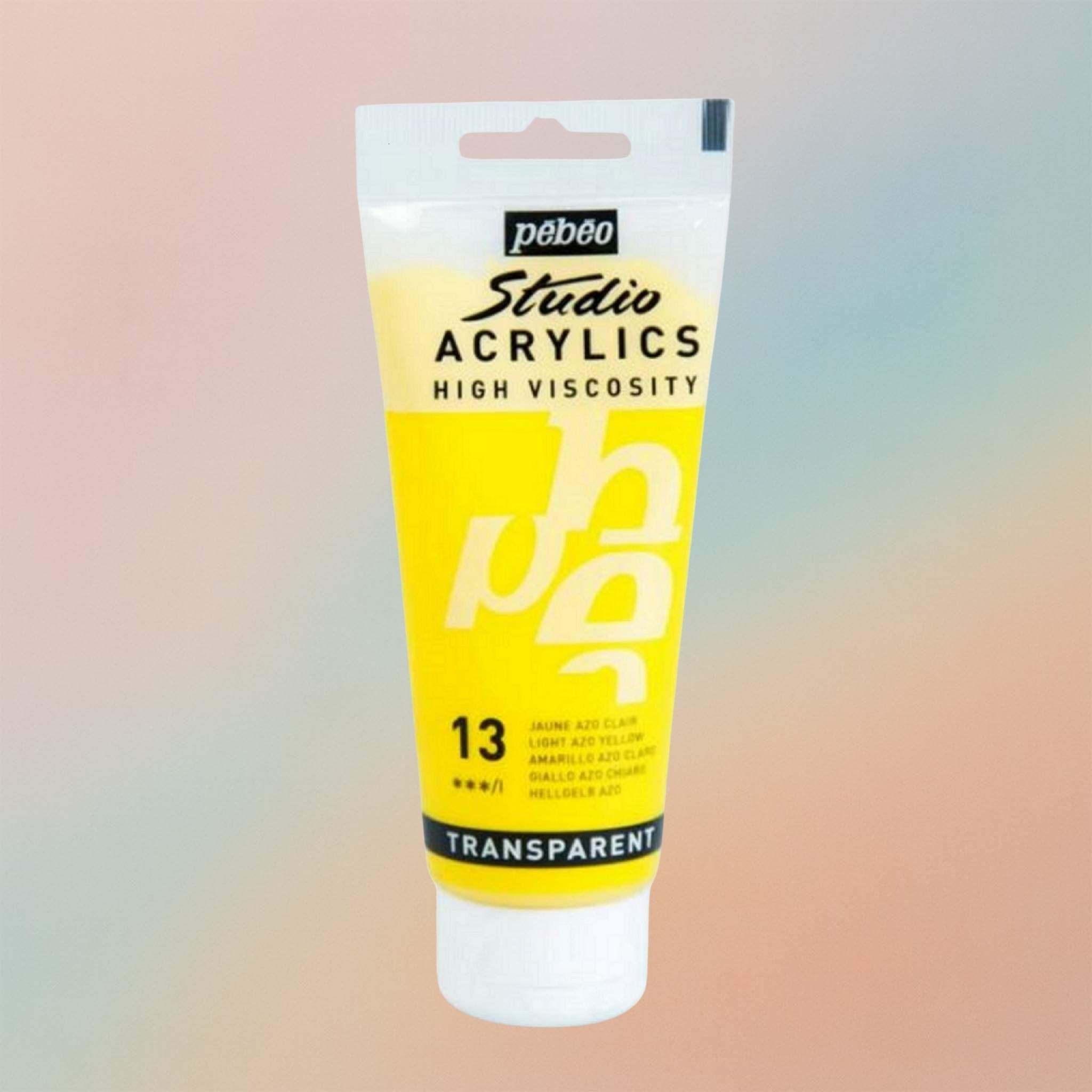 Pebeo Studio Acrylic Paint High Viscosity 100ml Light Azo Yellow