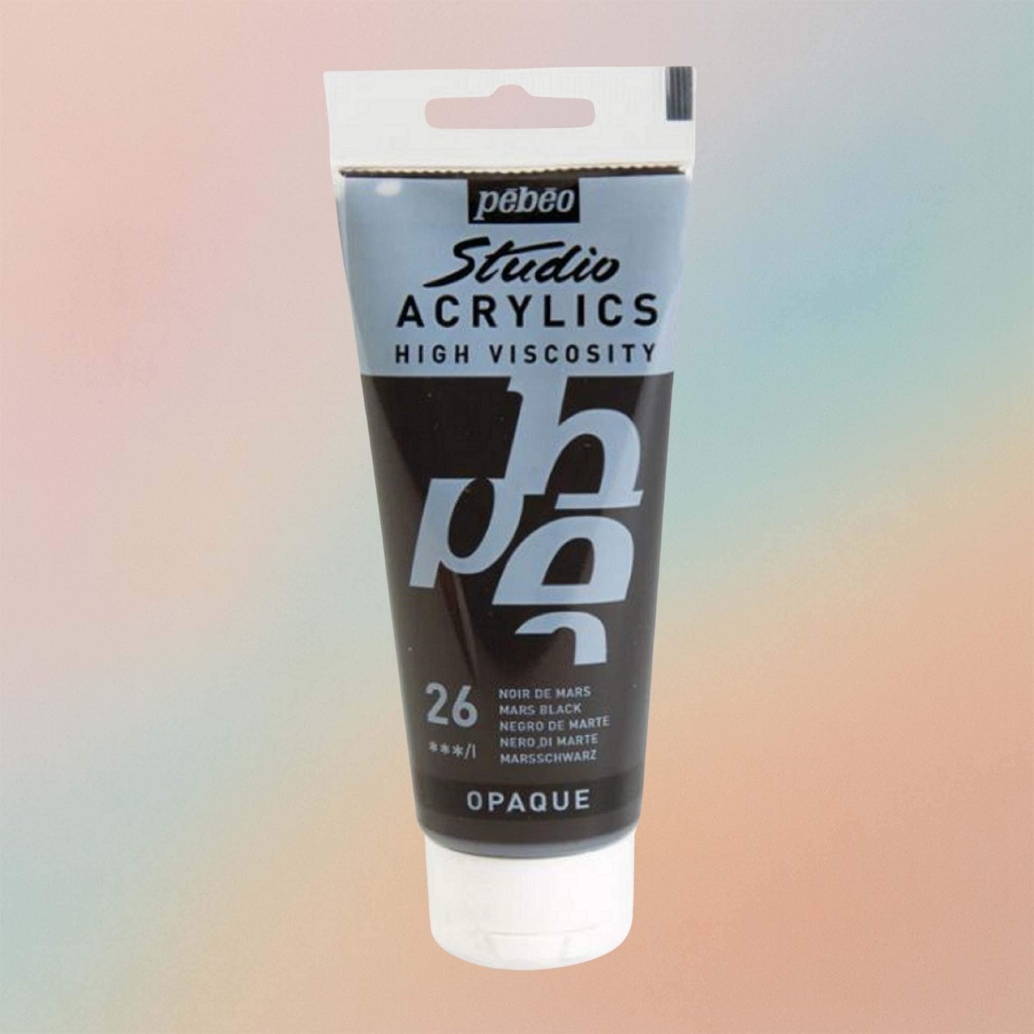 Pebeo Studio Acrylic Paint High Viscosity 100ml Mars Black