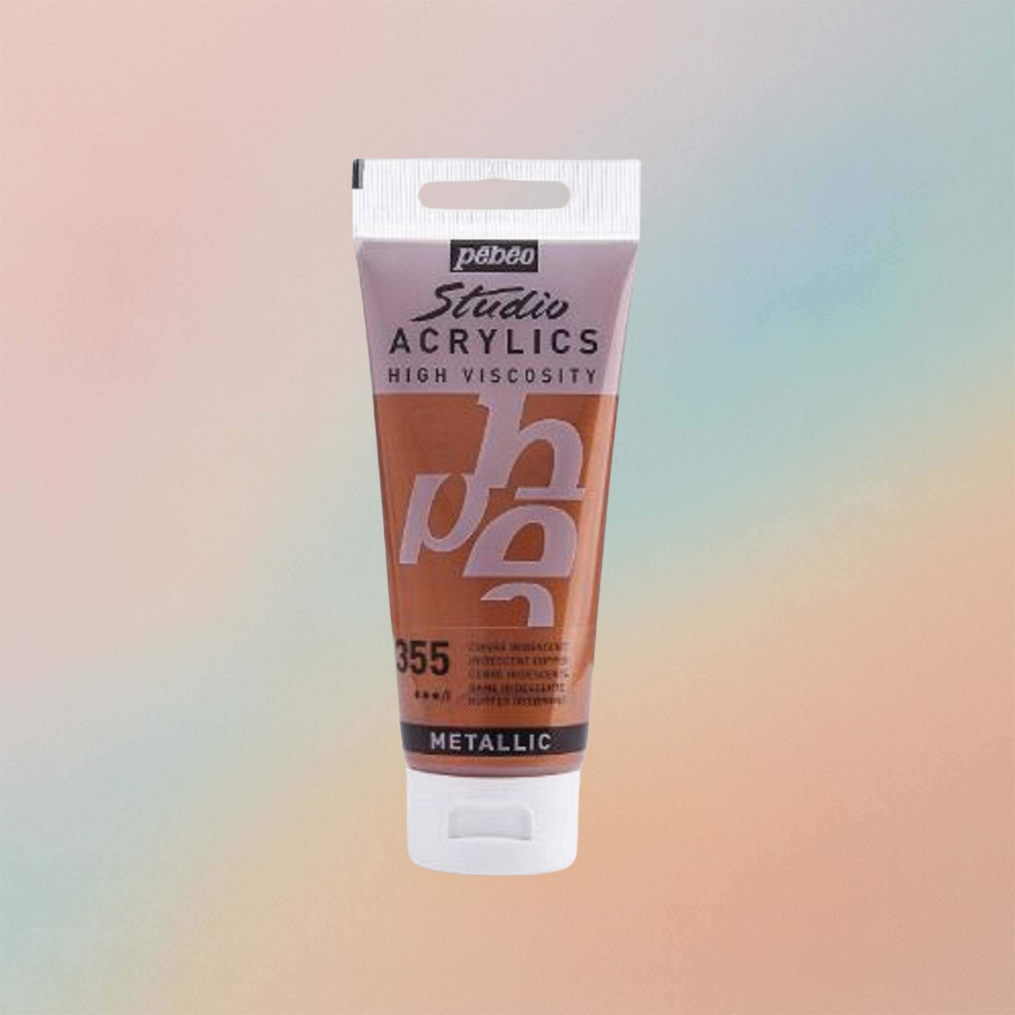 Pebeo Studio Acrylic Paint High Viscosity 100ml Metallic Iridescent Copper