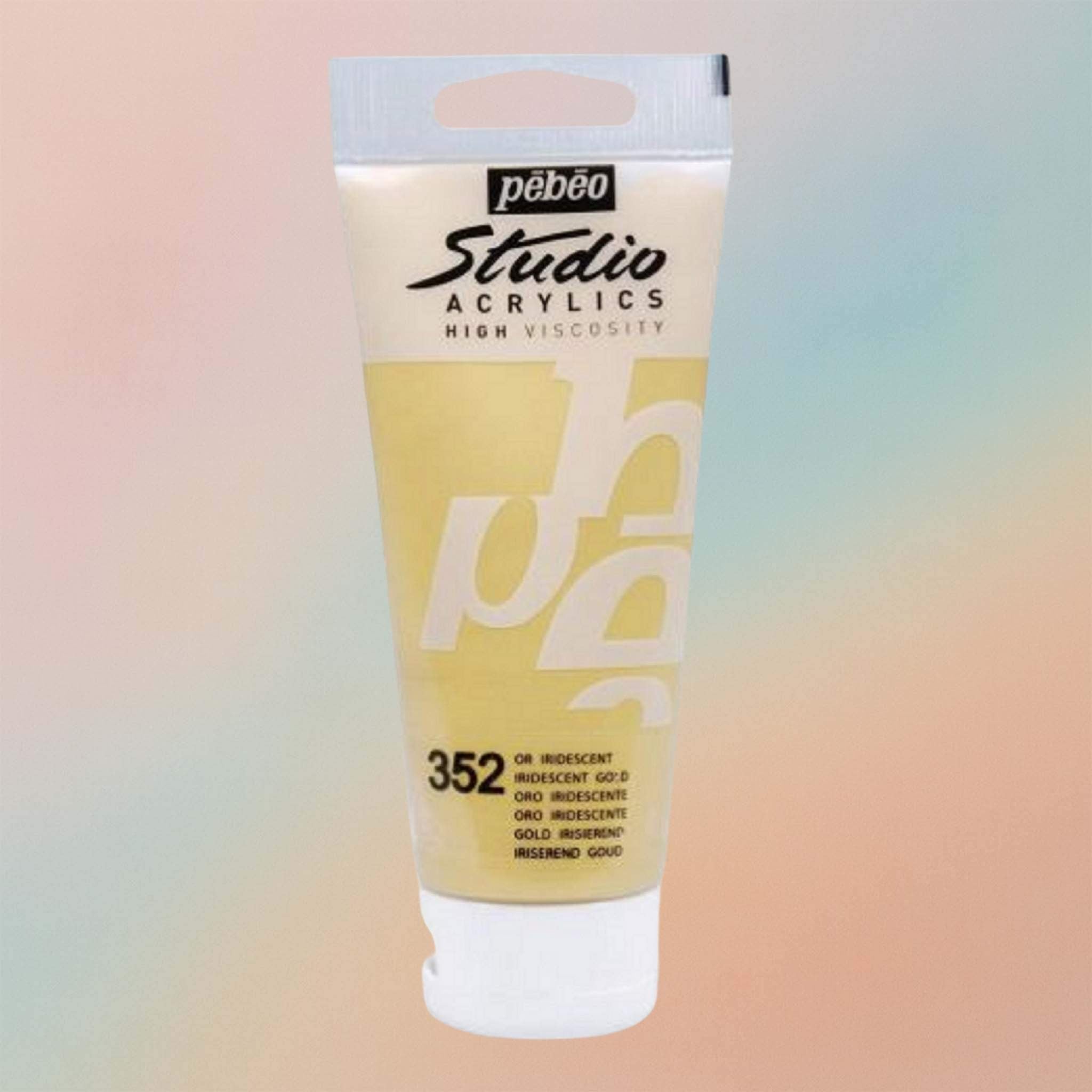 Pebeo Studio Acrylic Paint High Viscosity 100ml Metallic Iridescent Gold