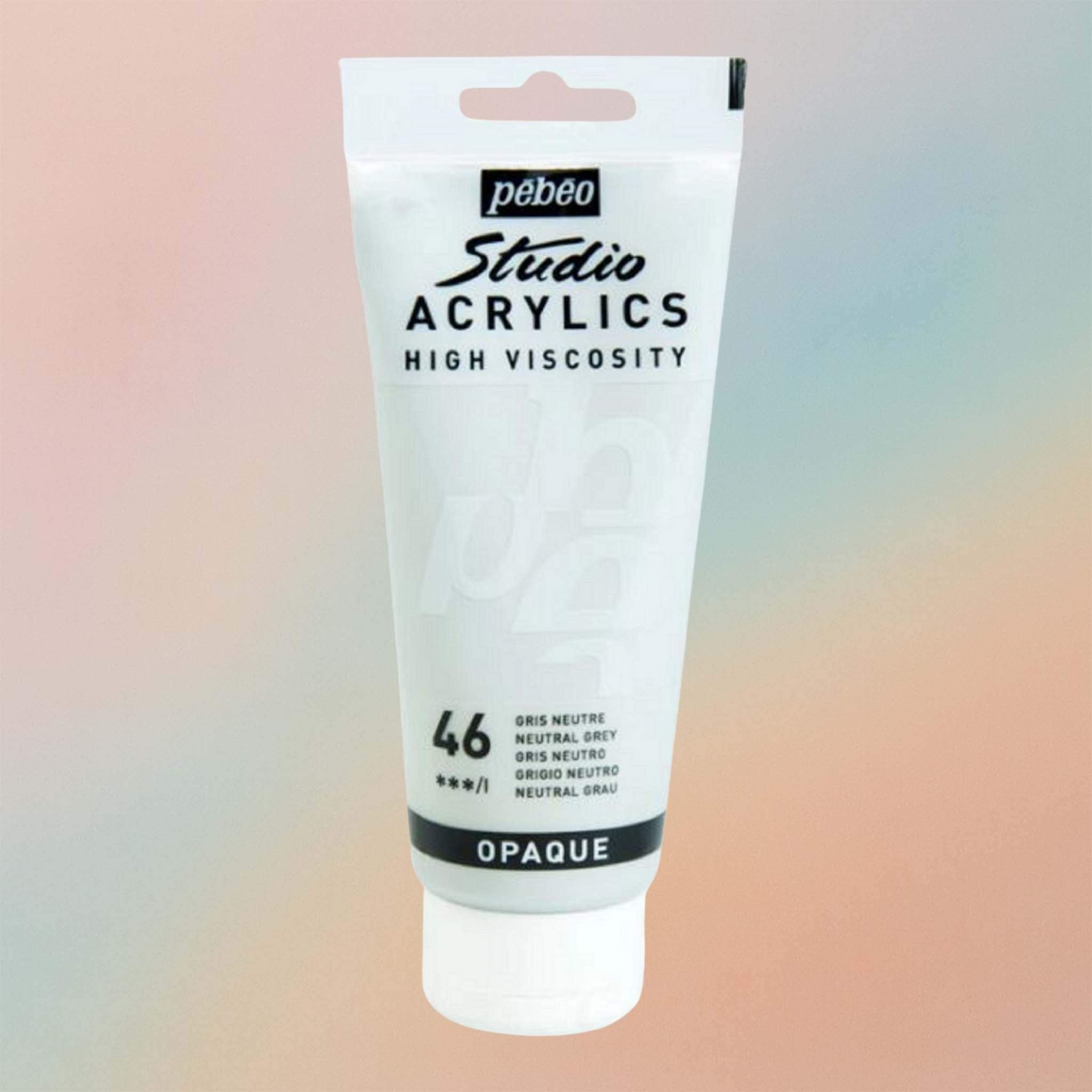 Pebeo Studio Acrylic Paint High Viscosity 100ml Neutral Grey