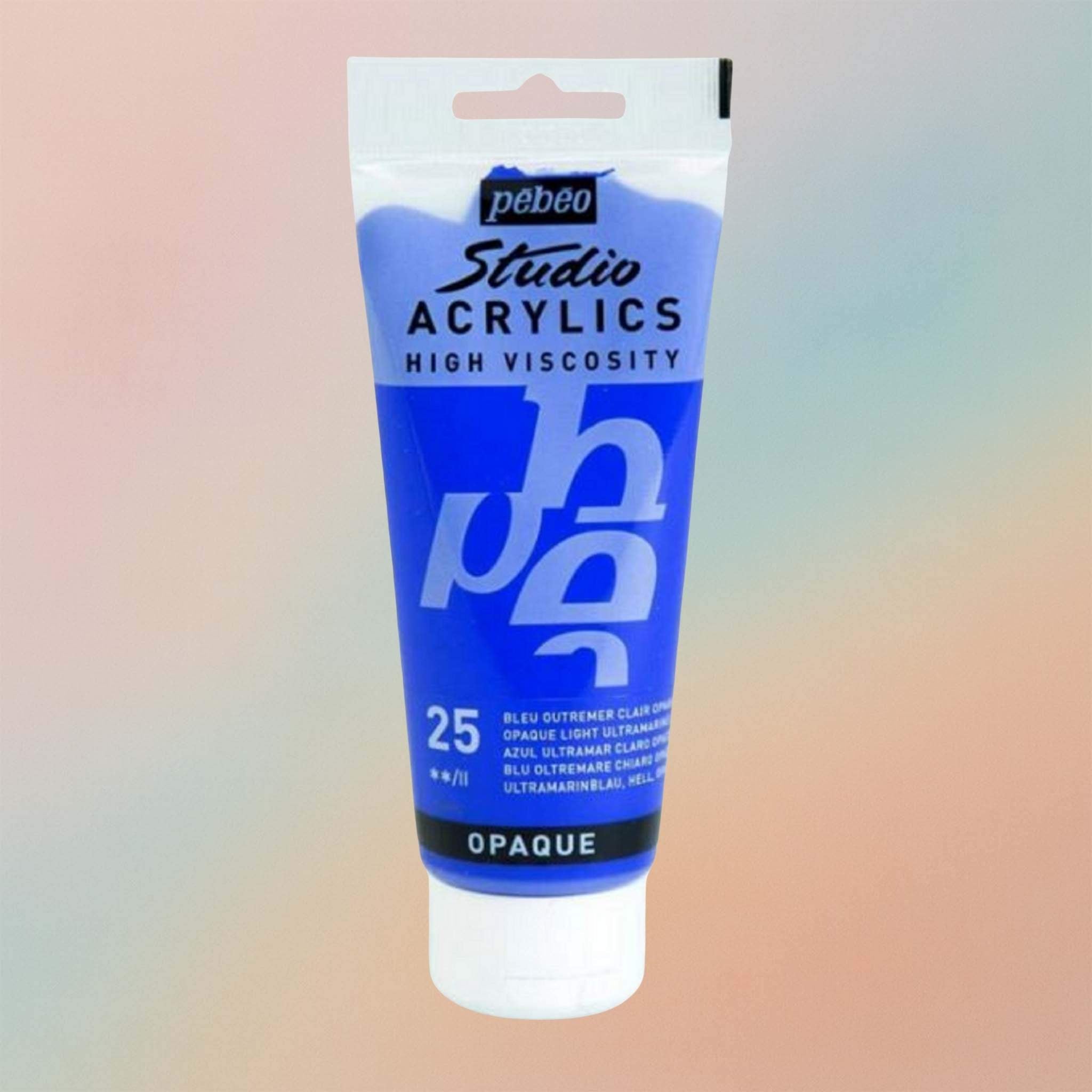 Pebeo Studio Acrylic Paint High Viscosity 100ml Opaque Light Ultramarine Blue