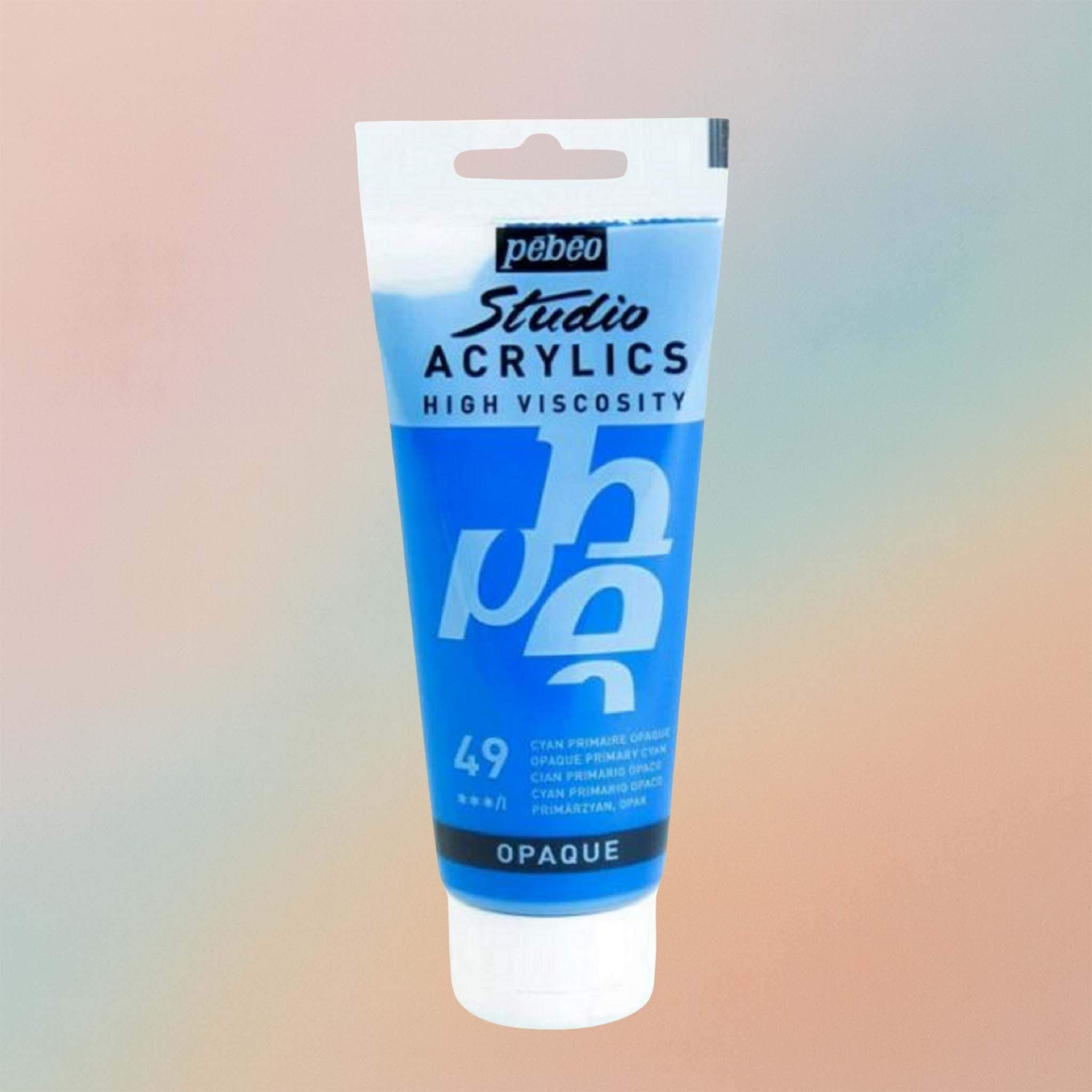 Pebeo Studio Acrylic Paint High Viscosity 100ml Opaque Primary Cyan