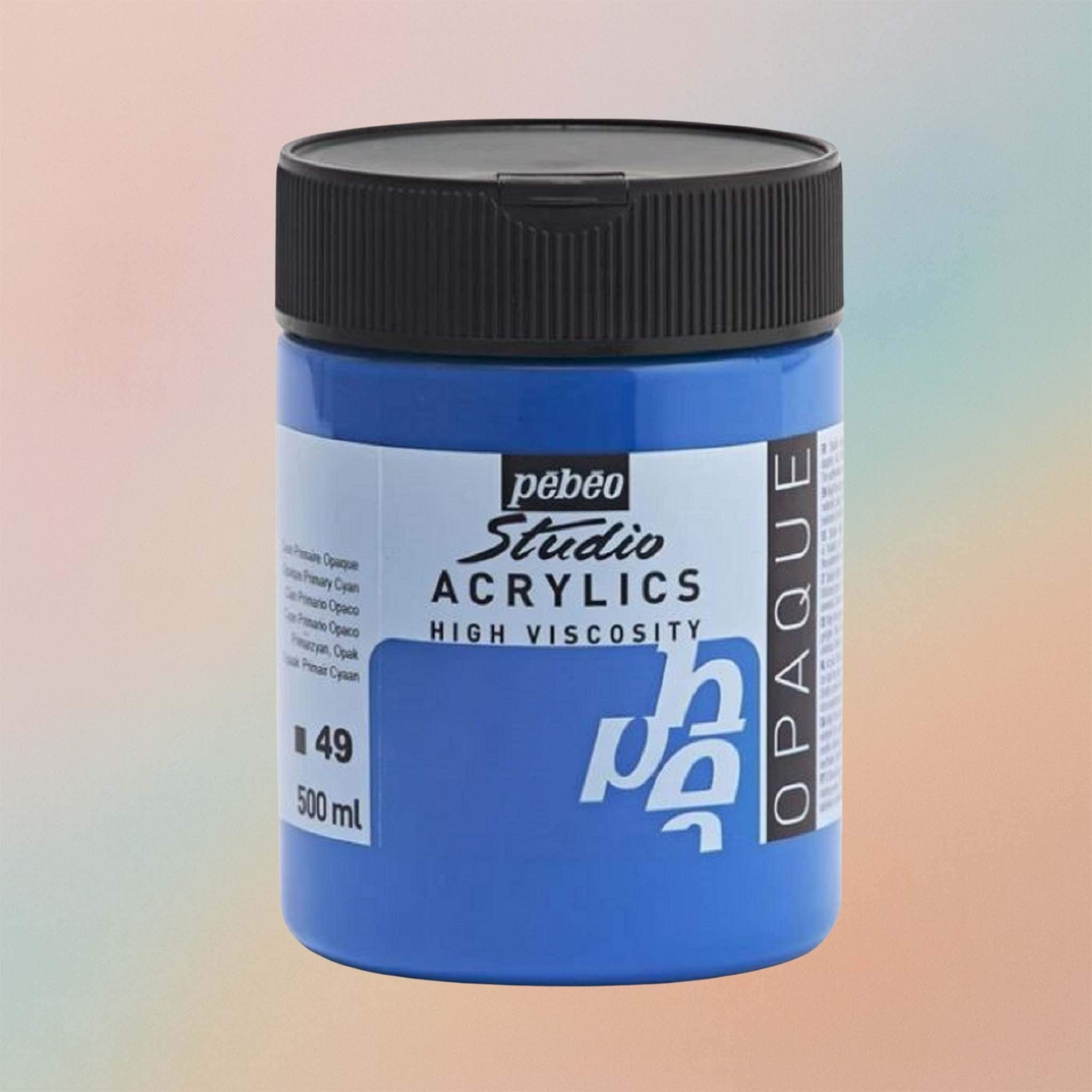 Pebeo Studio Acrylic Paint High Viscosity 500ml Primary Cyan