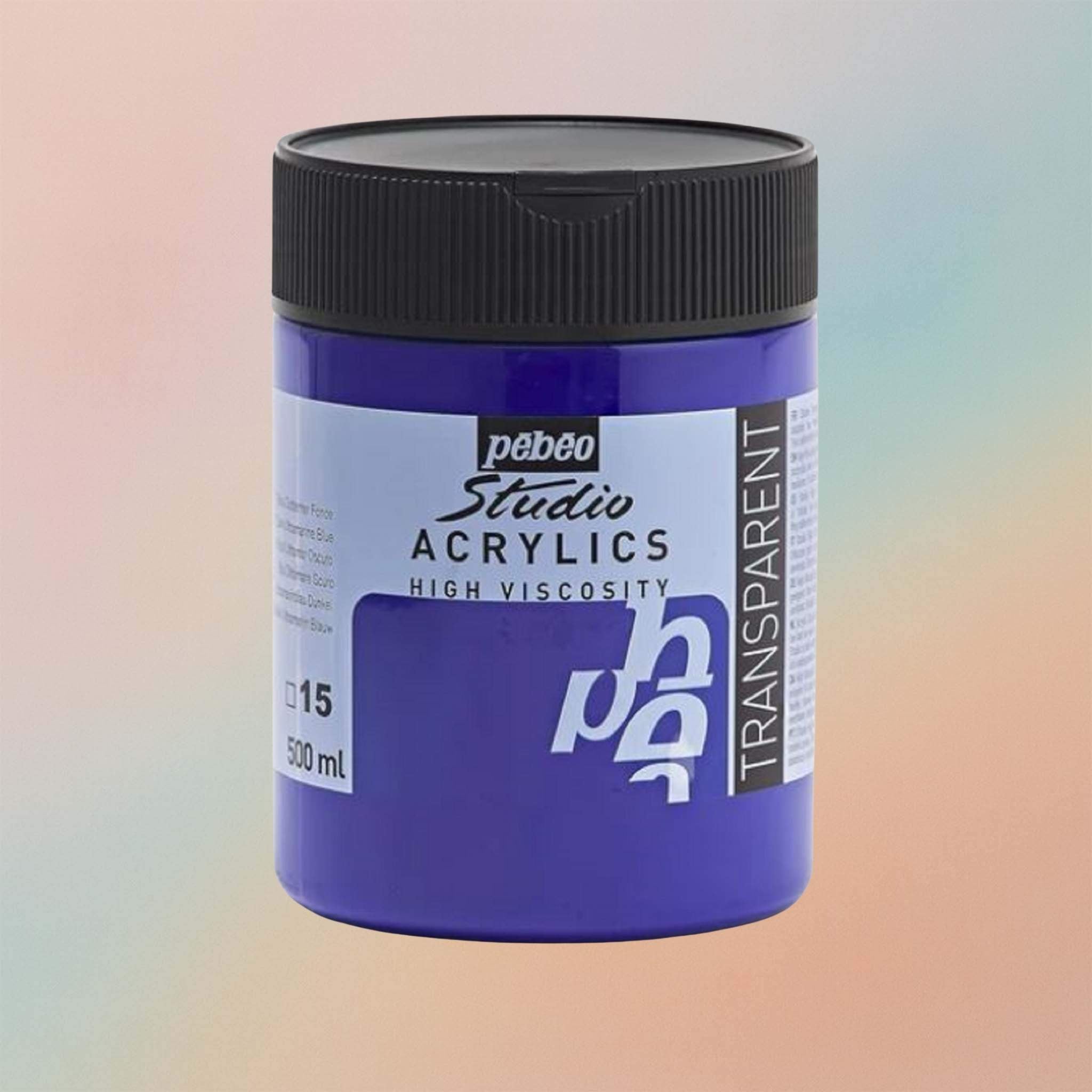 طلاء أكريليك Pebeo Studio عالي اللزوجة 500 مل أزرق لازوردي