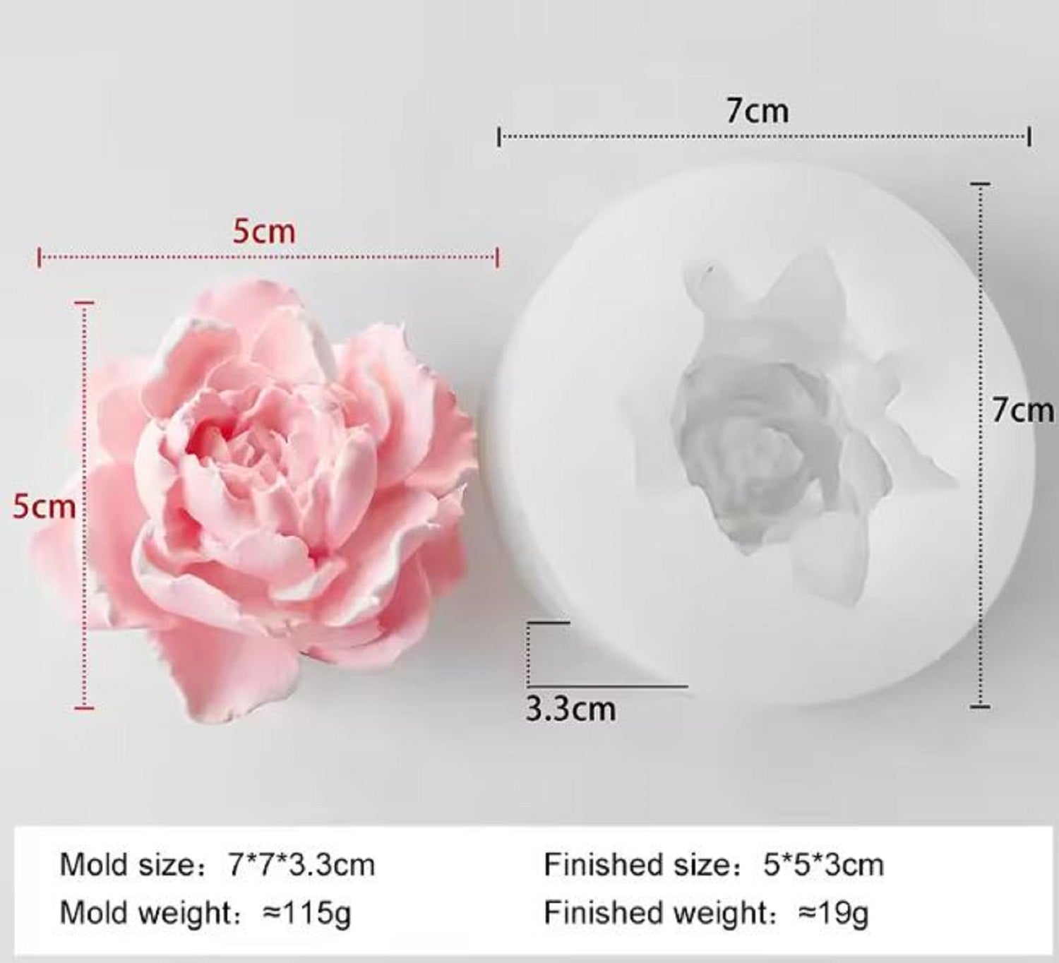 Peony Flower Mould Style 1 For Candle, Resin, Gypsum & Art Crafts Making Silicone Mold