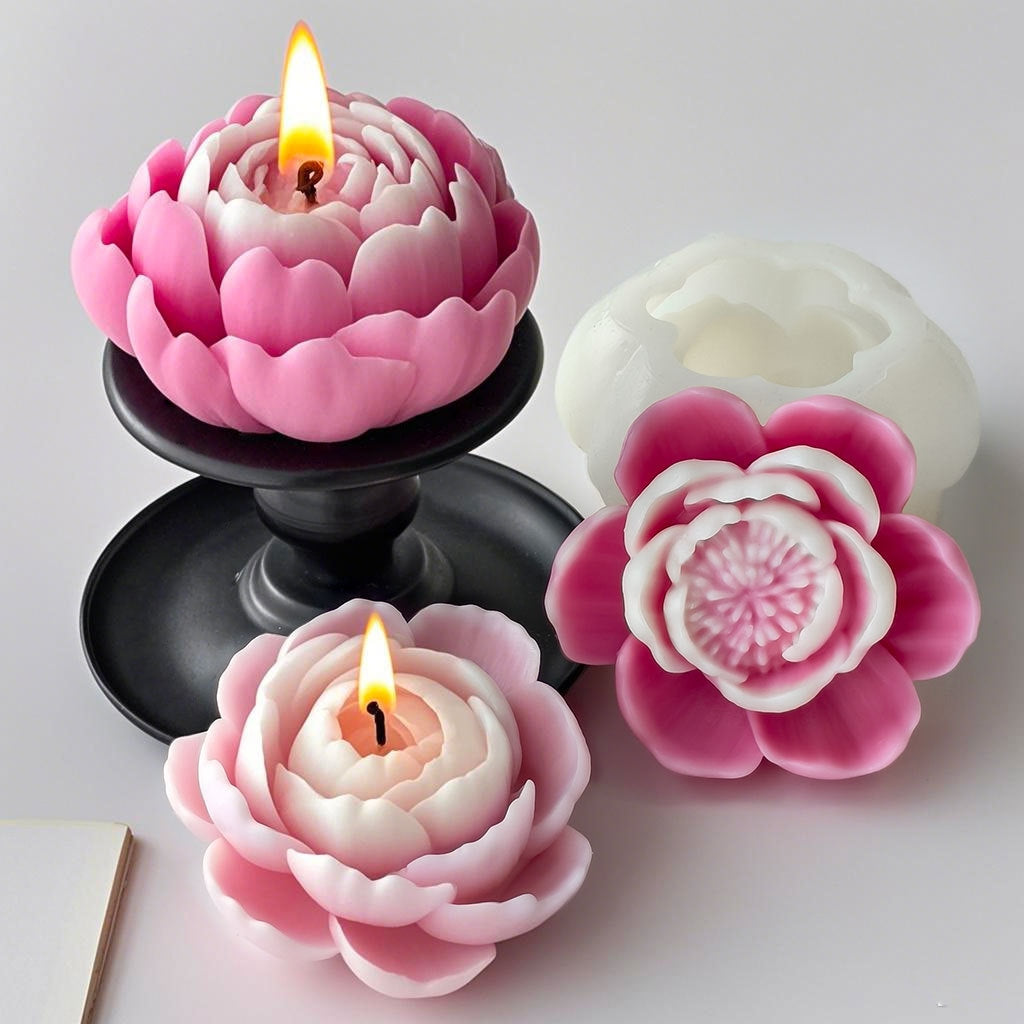 Peony Flower Mould Style 3 For Candle, Resin, Gypsum & Art Crafts Making Silicone Mold