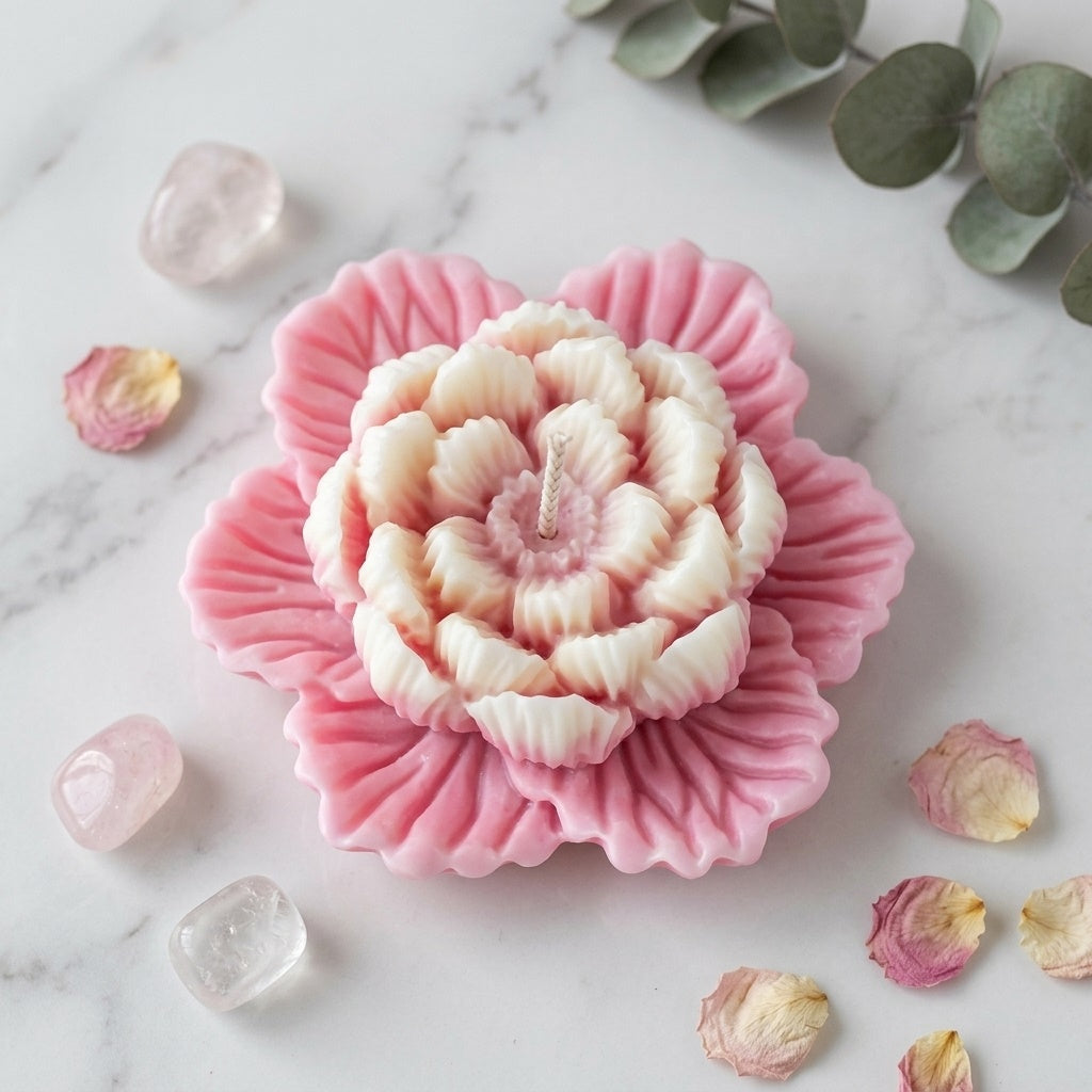 Peony Flower Mould Style 2 For Candle, Resin, Gypsum & Art Crafts Making Silicone Mould