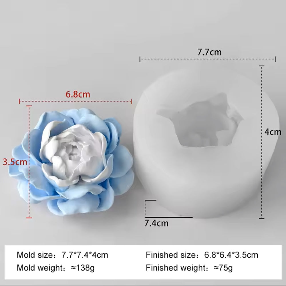 Peony Full Bloom Mould For Candle, Resin, Gypsum & Art Crafts Making Silicone Mold