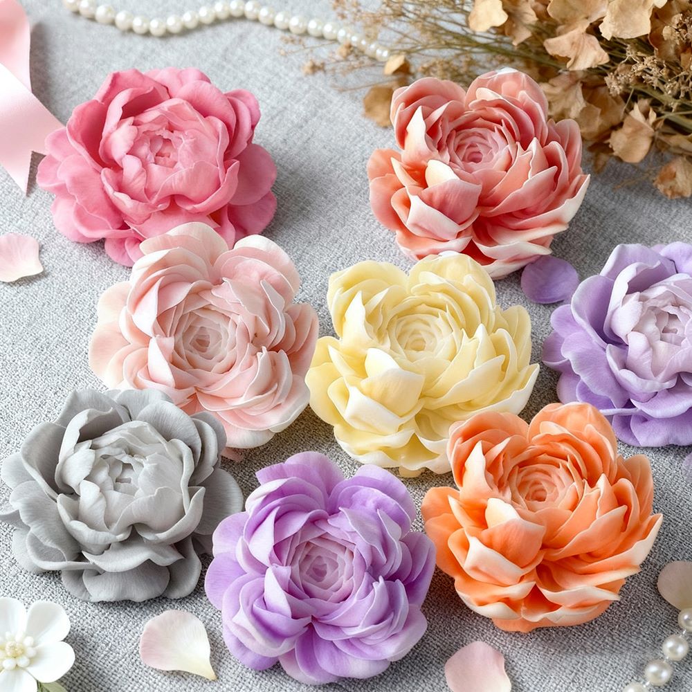 Peony Rose Mould For Candle, Resin, Gypsum & Art Crafts Making Silicone Mold