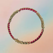 Platter Ring Gold & Pink Boarder 8″