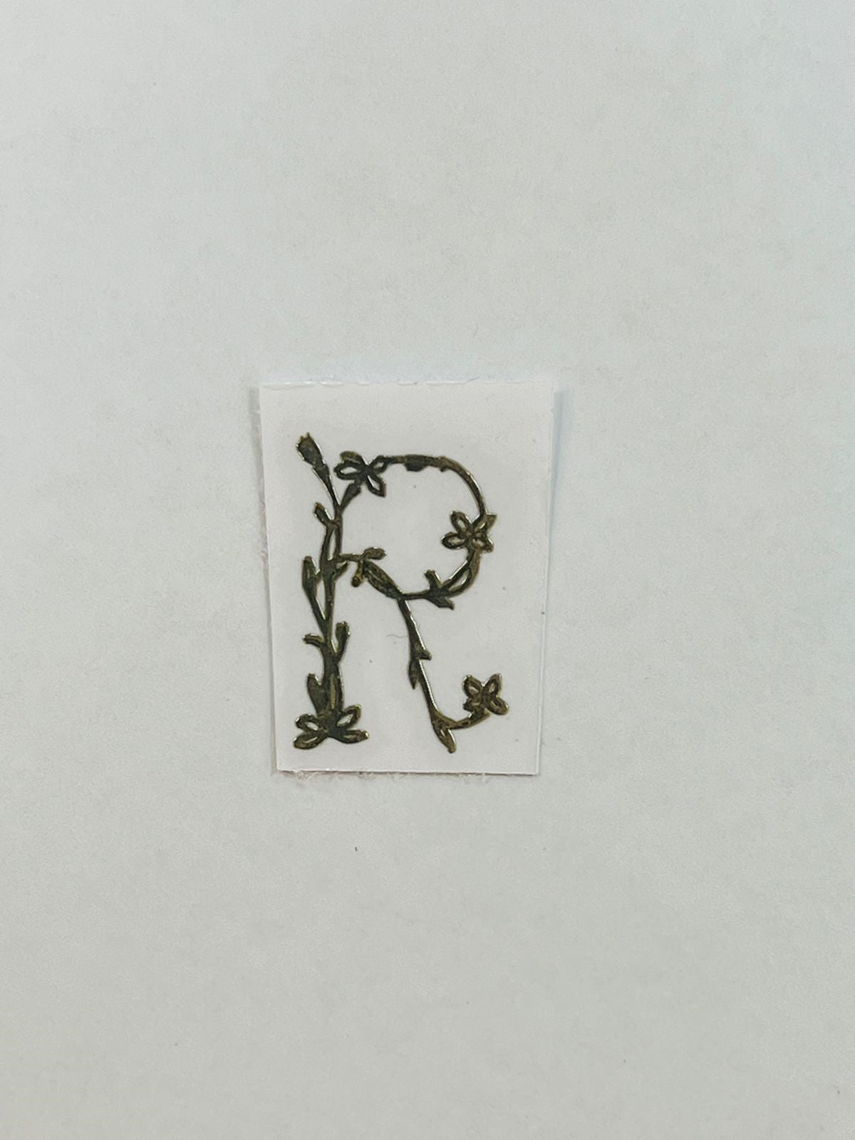 Alphabet Floral Stem Metal Sticker