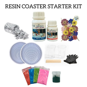 DIY Resin Coaster Starter Kit - complete DIY starter kit with materials and instructions included. Resin Art World Dubai, order online in UAE or buy in store in Dubai.